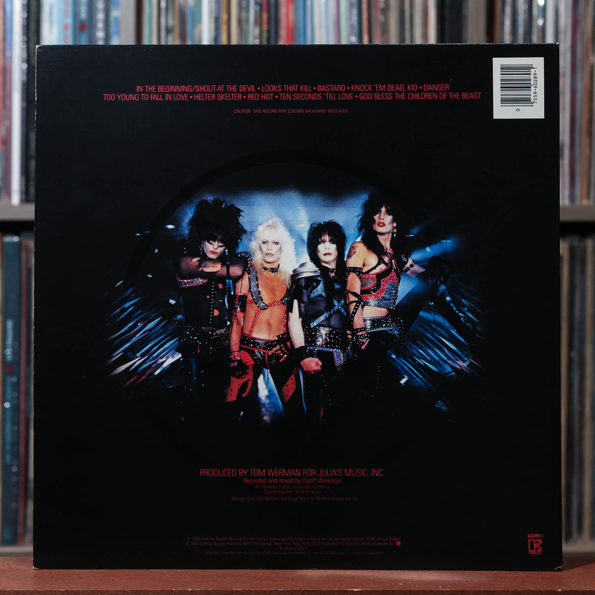 Mötley Crüe - Shout At The Devil - 1st US PRESS - 1983 Elektra, VG+/VG