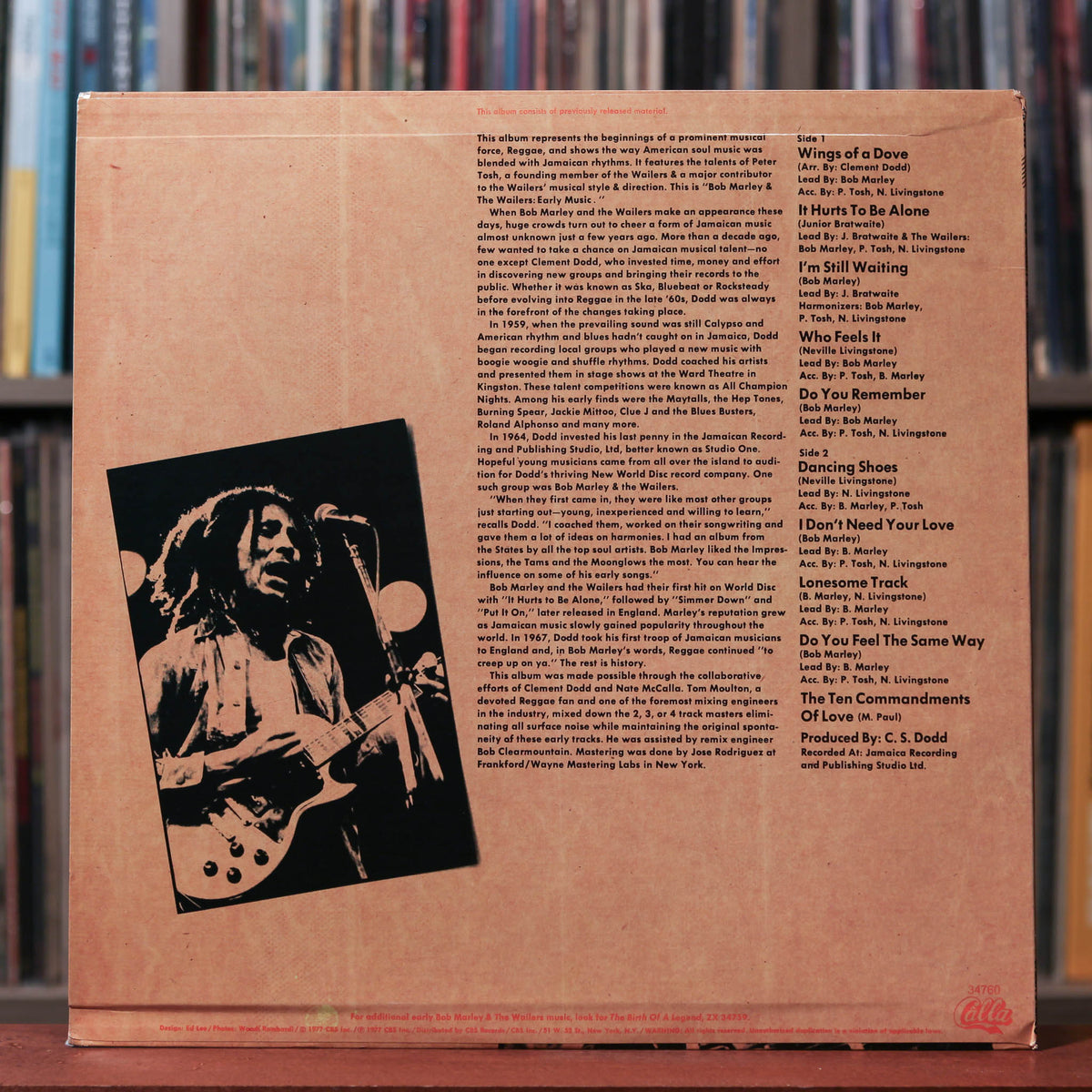 Bob Marley & The Wailers - Early Music - 1977 Calla Records, VG+/VG+