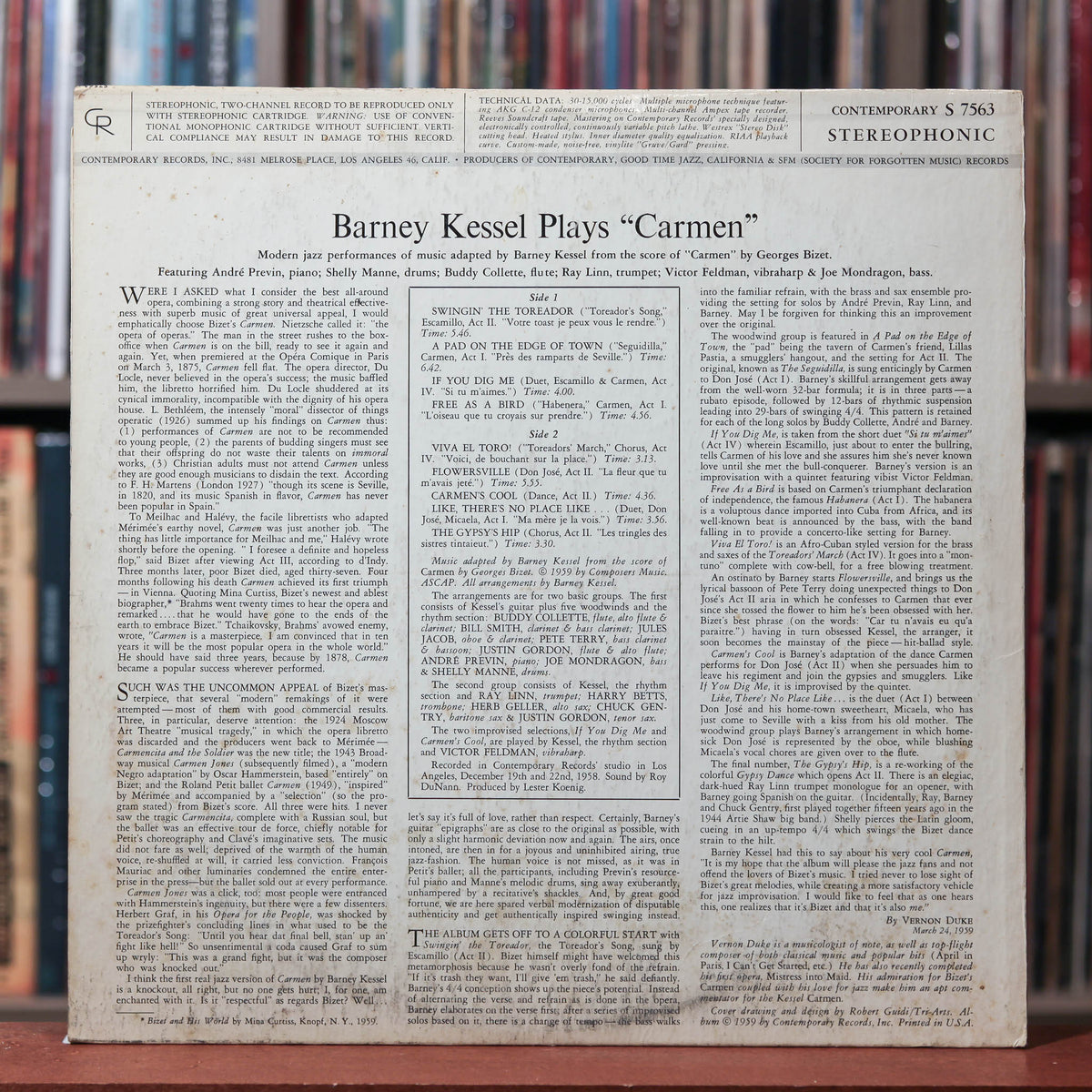 Barney Kessel - Modern Jazz Performances From Bizet's Opera Carmen - 1963  Contemporary Records, VG/NM