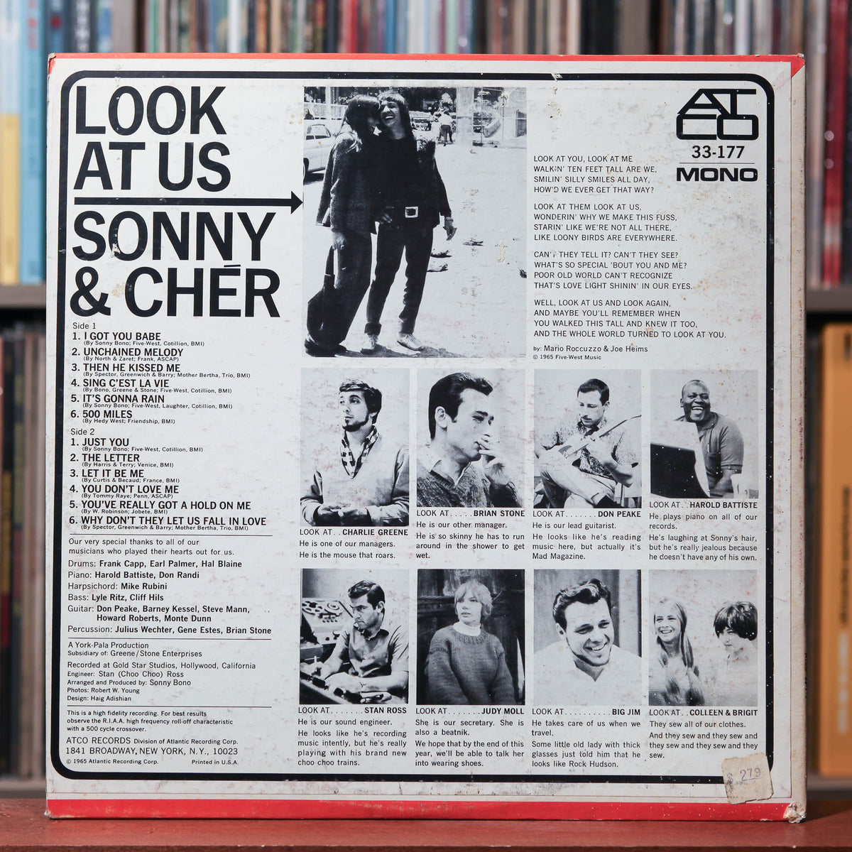 Myojo8冊 Sonny & Cher - Look At Us - 1965 ATCO Records, VG/VG