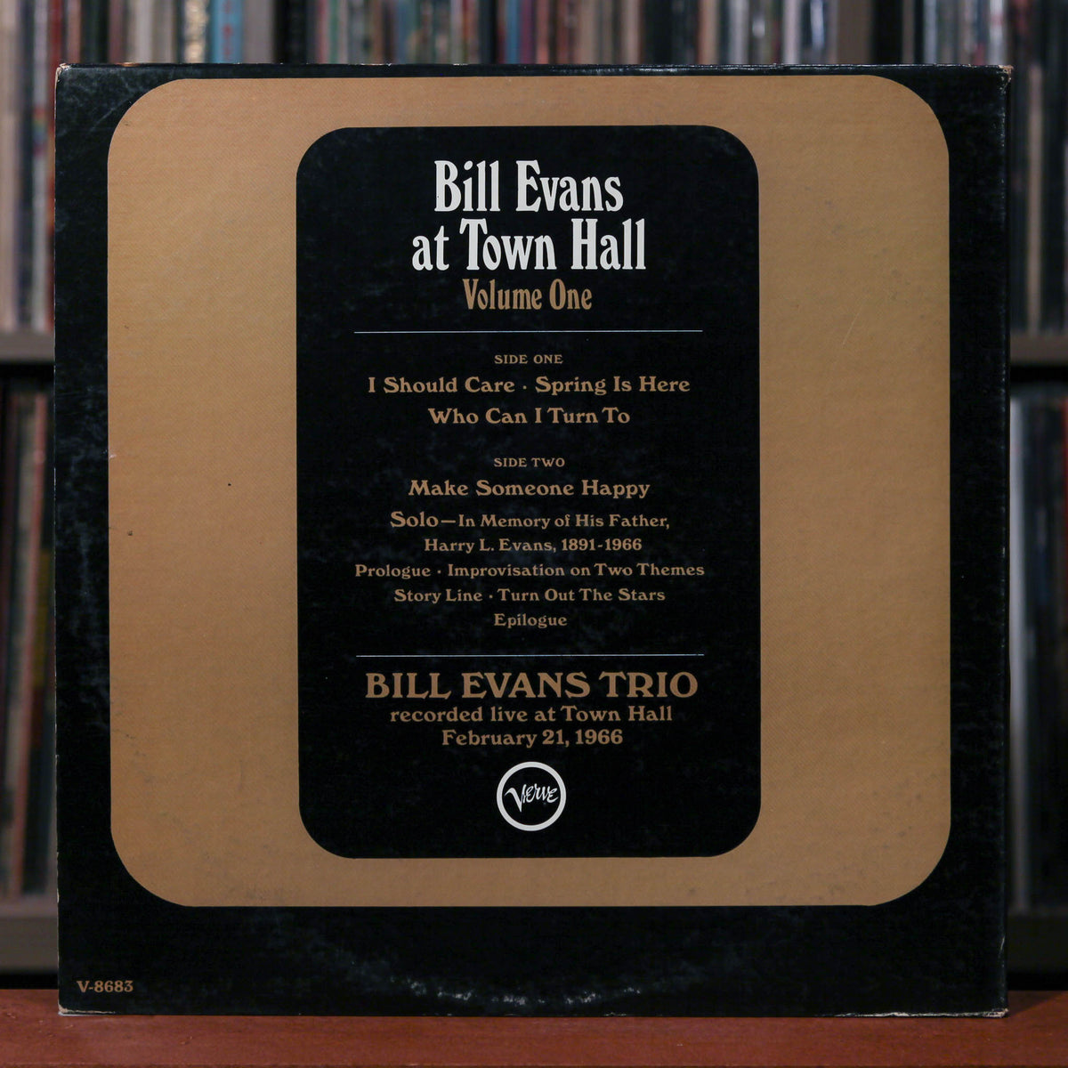 The Bill Evans Trio - Bill Evans At Town Hall (Volume One) - 1966 Verv