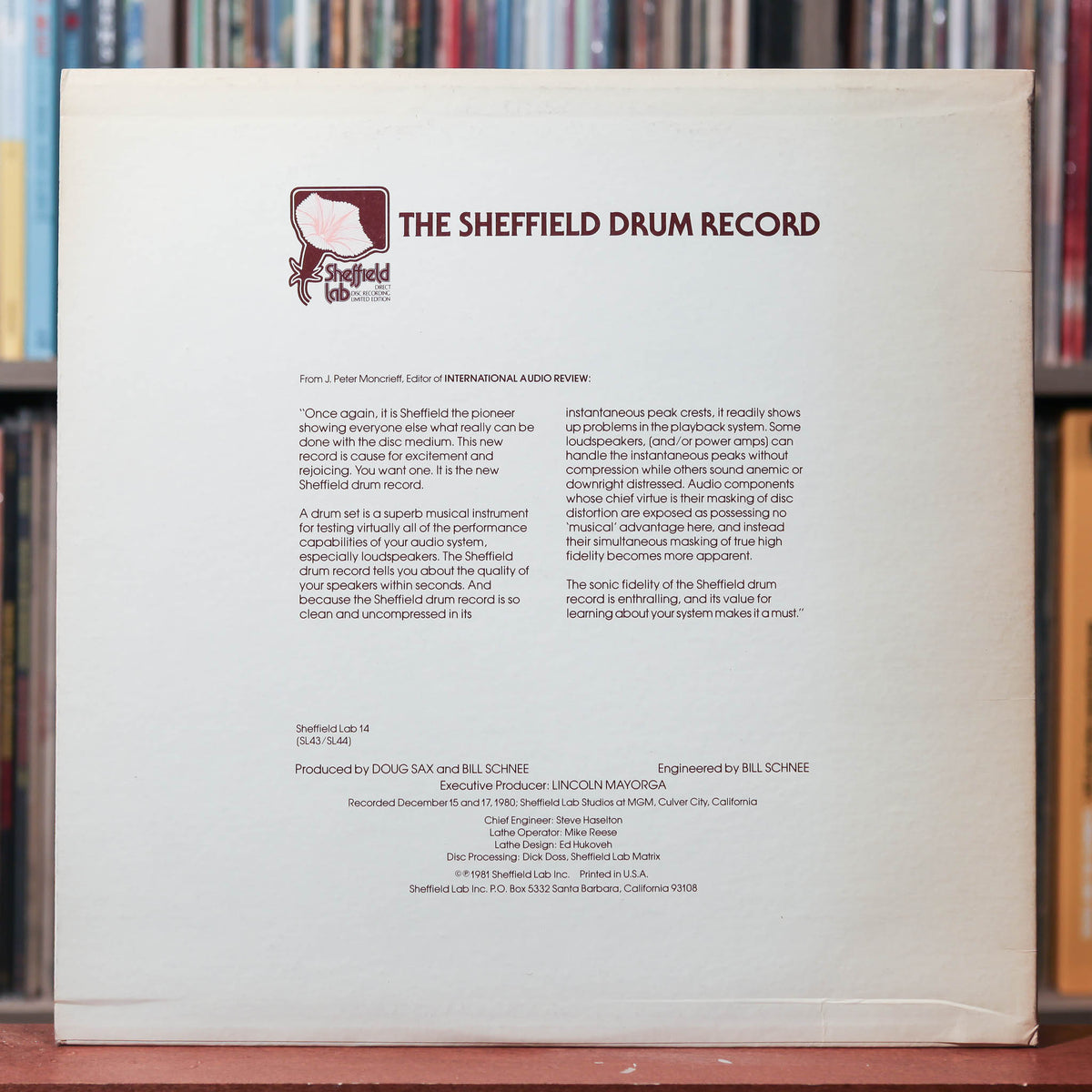 Jim Keltner - The Sheffield Drum Record - 1981 Sheffield Lab, VG+/EX