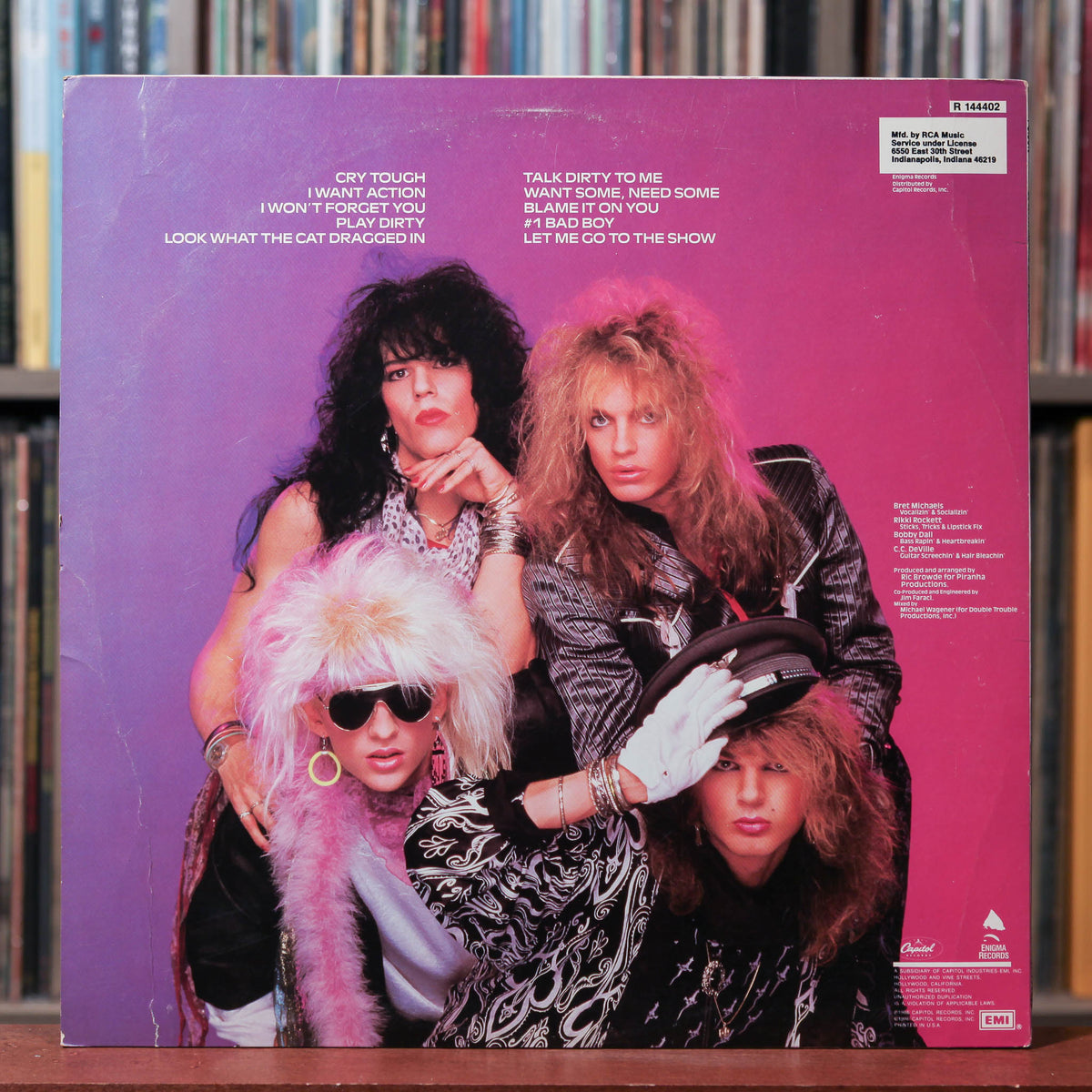 Poison - Look What The Cat Dragged In - 1986 Enigma Records, VG/NM