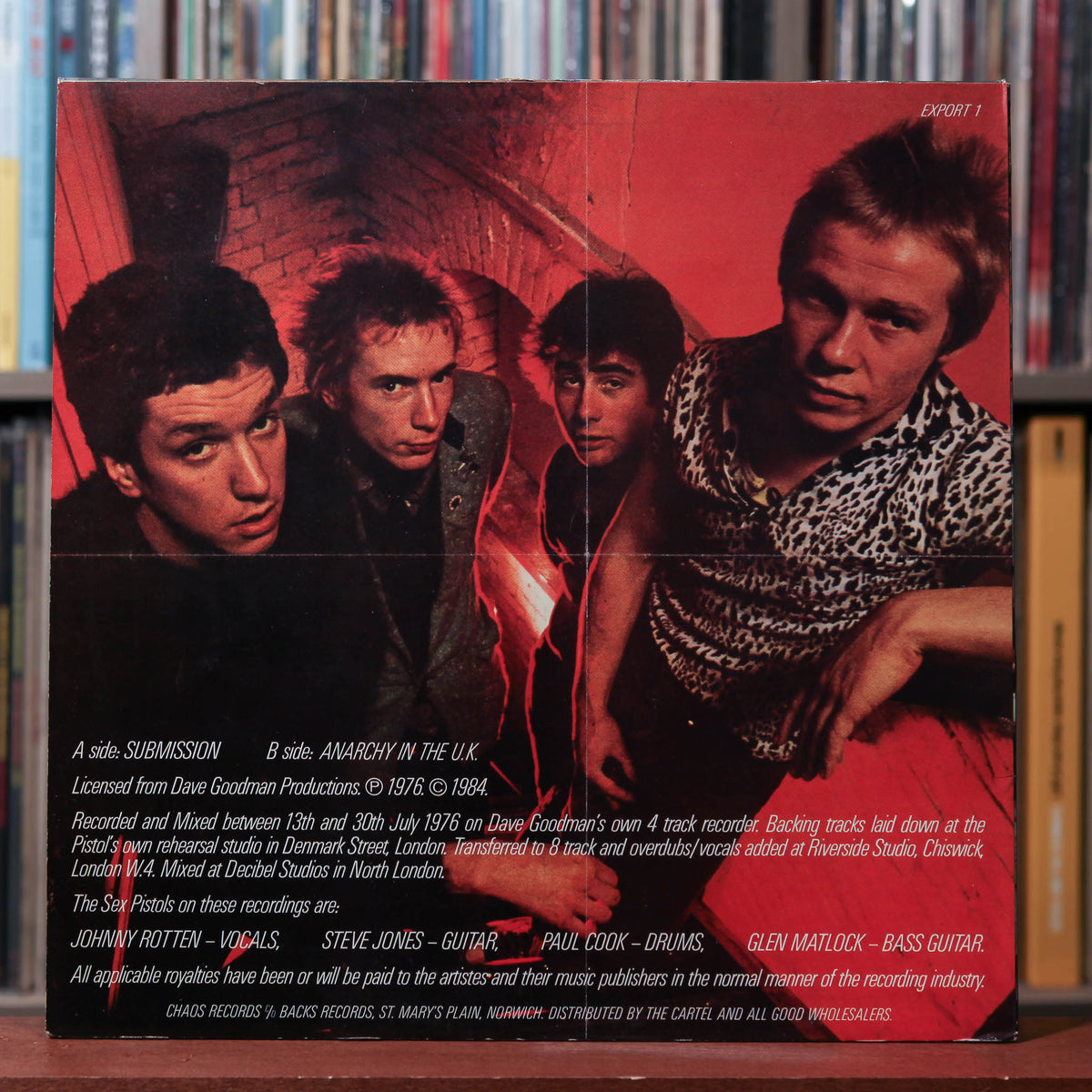 Sex Pistols - Submission - UK WHITE VINYL 1984 Chaos Records (2), VG+/