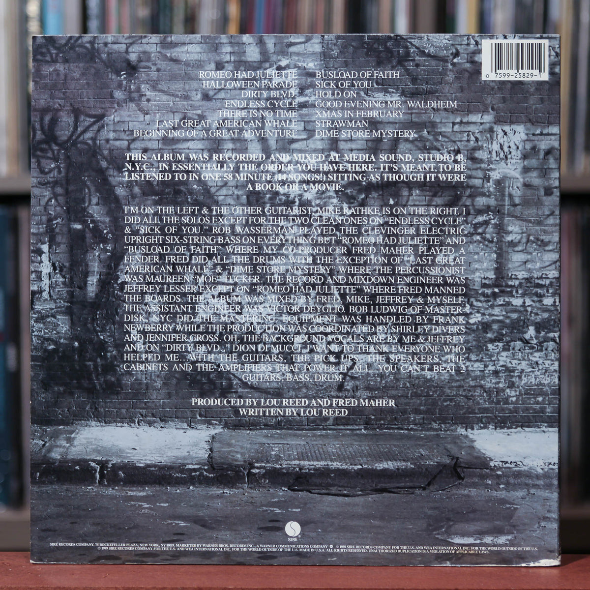 Lou Reed / New York USオリジナル盤 LP 1989年 Lou Reed - New York - 1989 Sire, VG/VG+