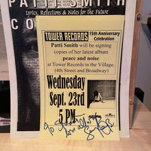 Load image into Gallery viewer, Patti Smith - Signed 4.25x6 Photo, Signed 5.5x8.75 Flyer w/ EXTRAS
