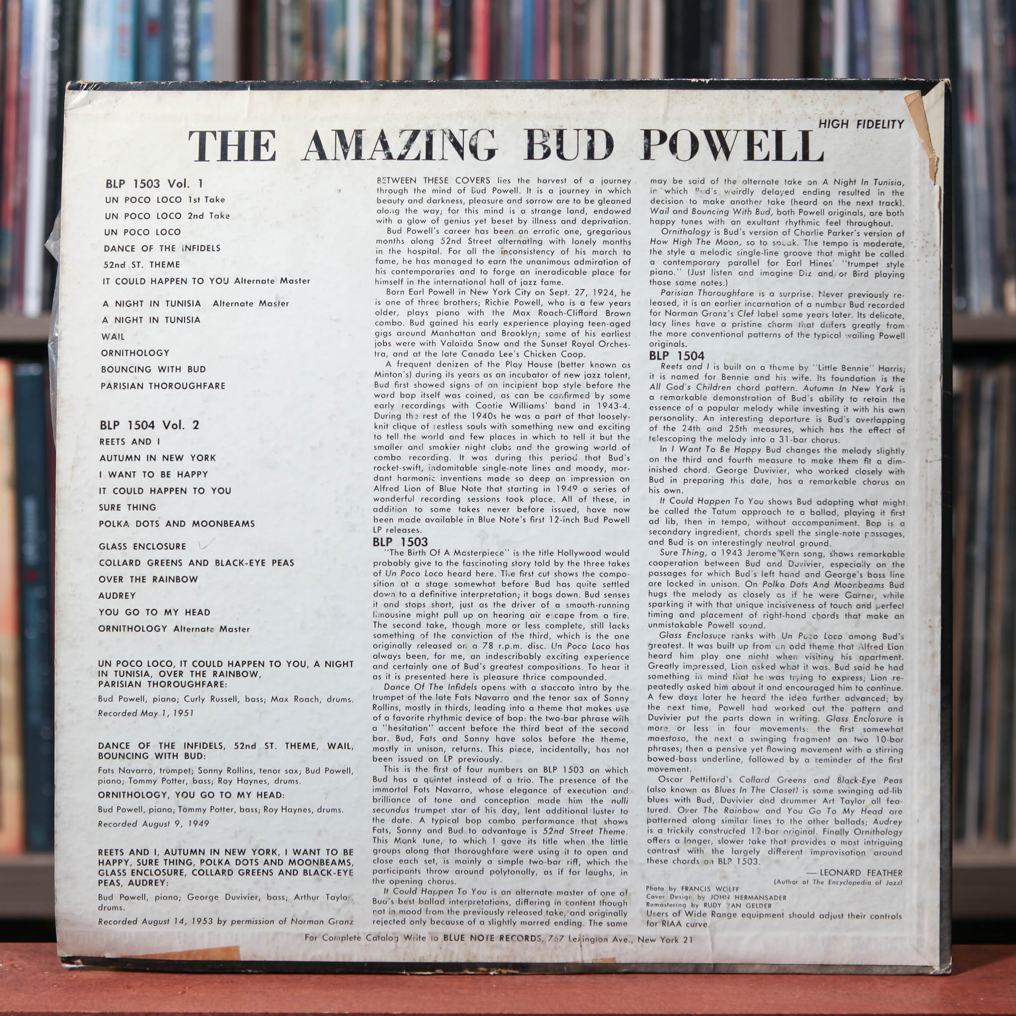 Bud Powell - The Amazing Bud Powell, Volume 2 - 1955 Blue Note, VG