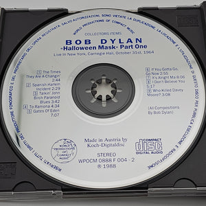 Bob Dylan - Halloween Mask - 2CD 1988 World Productions Of Compact Music, VG+/M