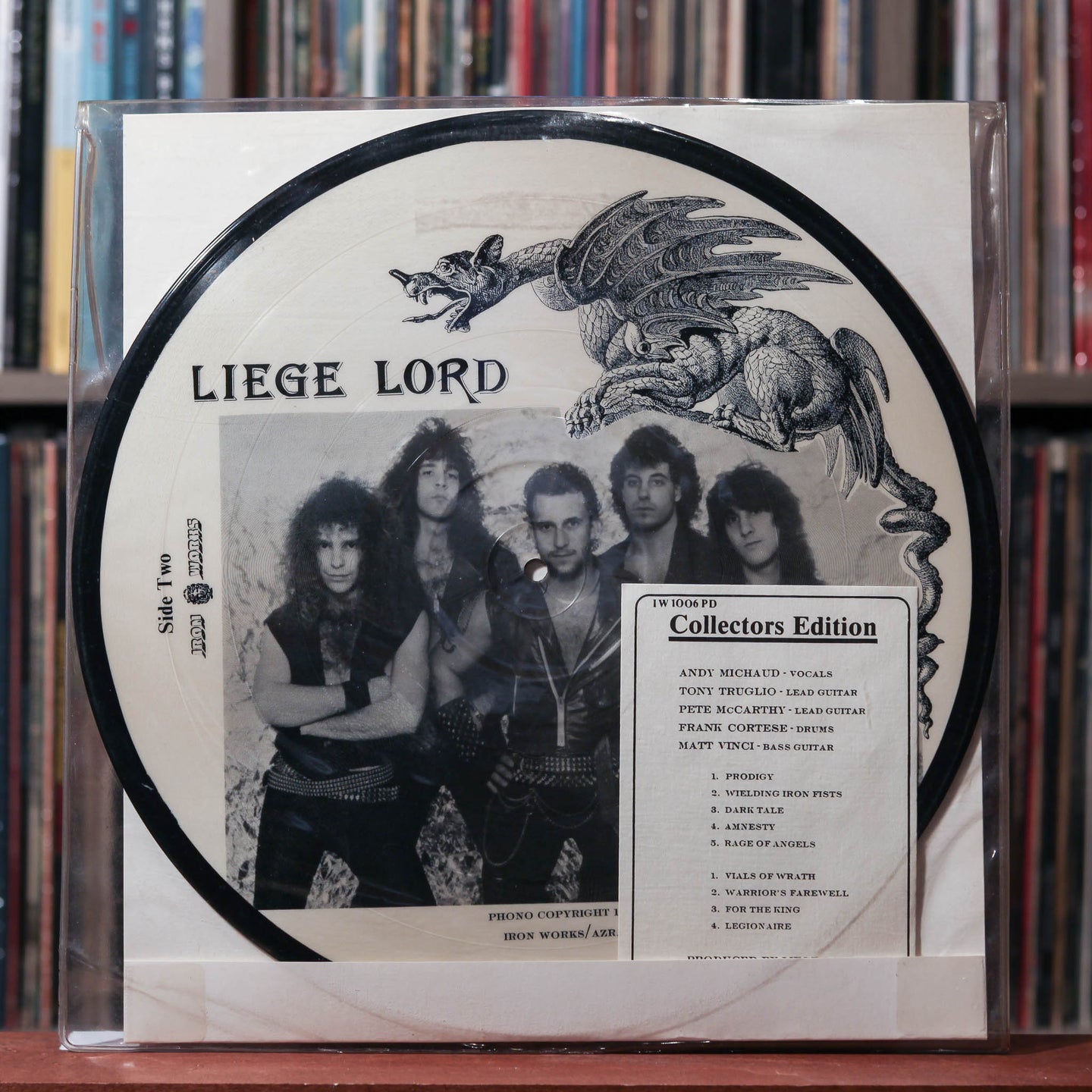 Liege Lord- Freedom's Rise - US PICTURE DISC 1987 Iron Works, EX/EX