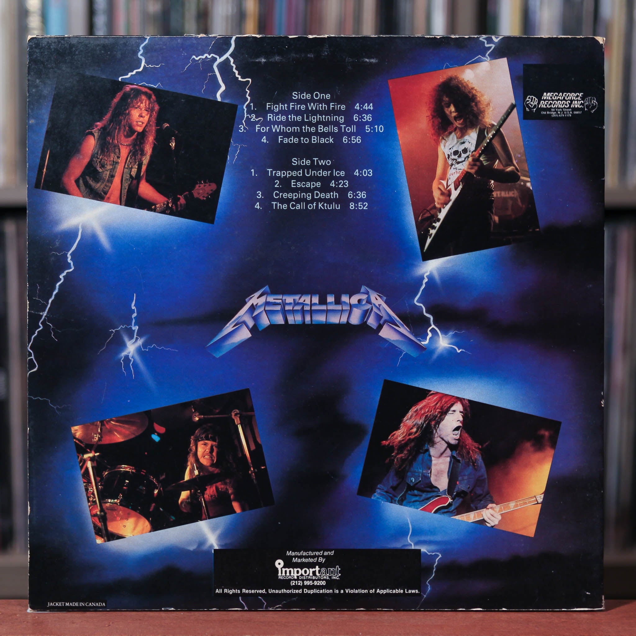 Metallica Ride The Lightning RARE 1984 Megaforce, VG/VG+