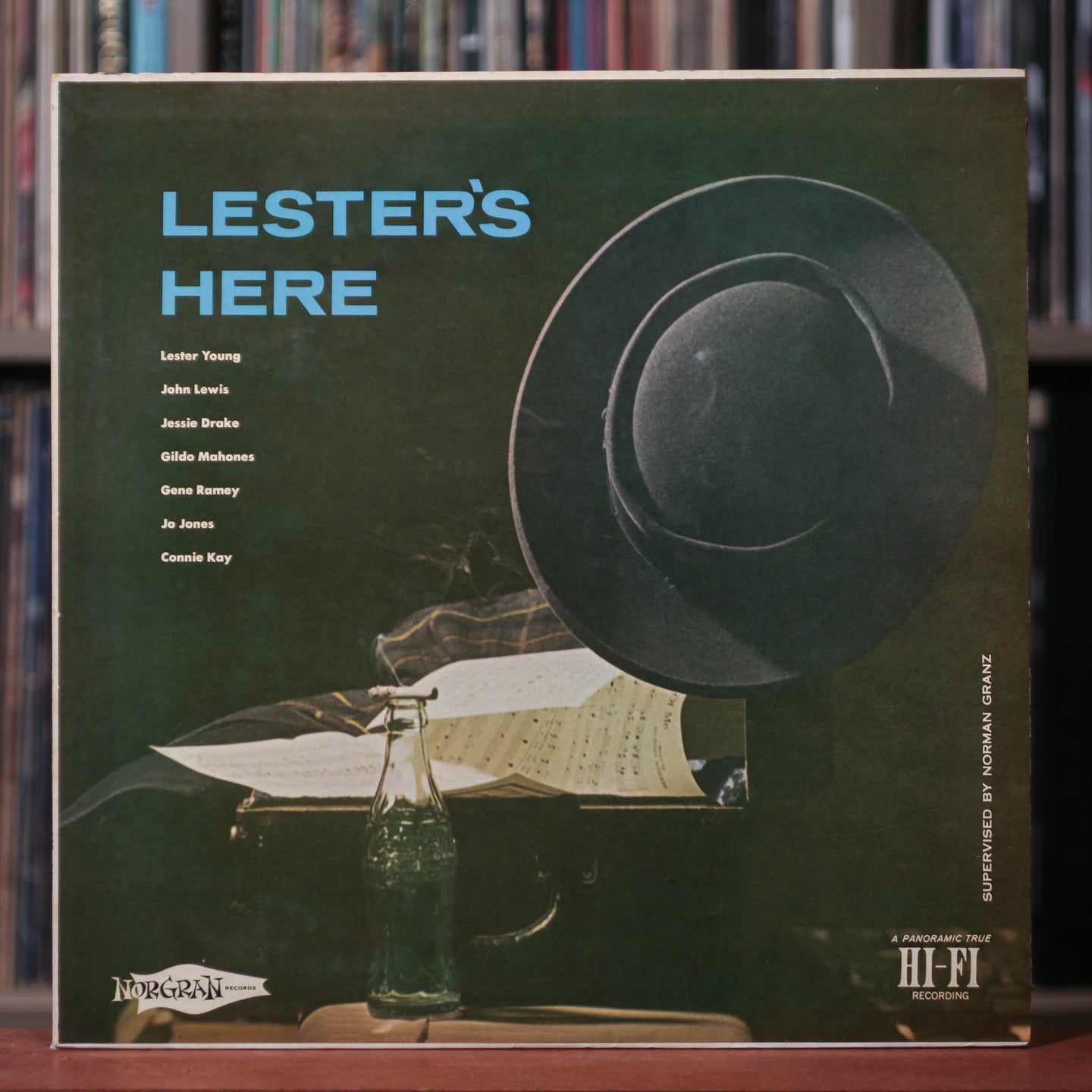 Lester Young & His Orchestra - Lester's Here - 1956 Norgran, VG+/EX