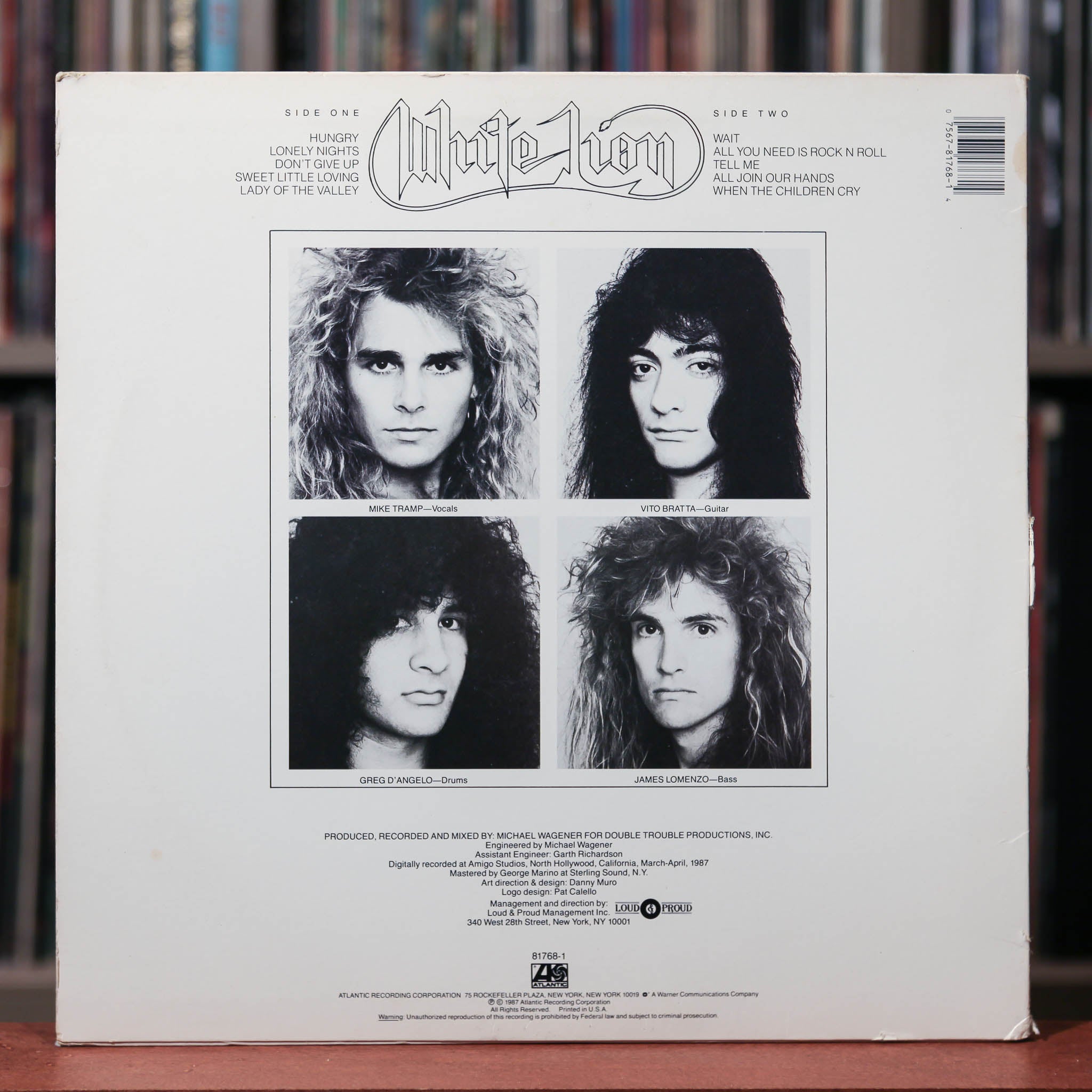 White Lion - Pride - 1987 Atlantic VG/VG+
