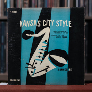 Lester Young And The Kansas City Six - Kansas City Style - 10" LP - 1952 Commodore, VG/VG+