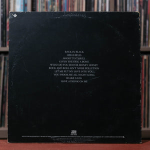 AC/DC - Back in Black - Canadian - 1980 Atlantic, VG/VG+