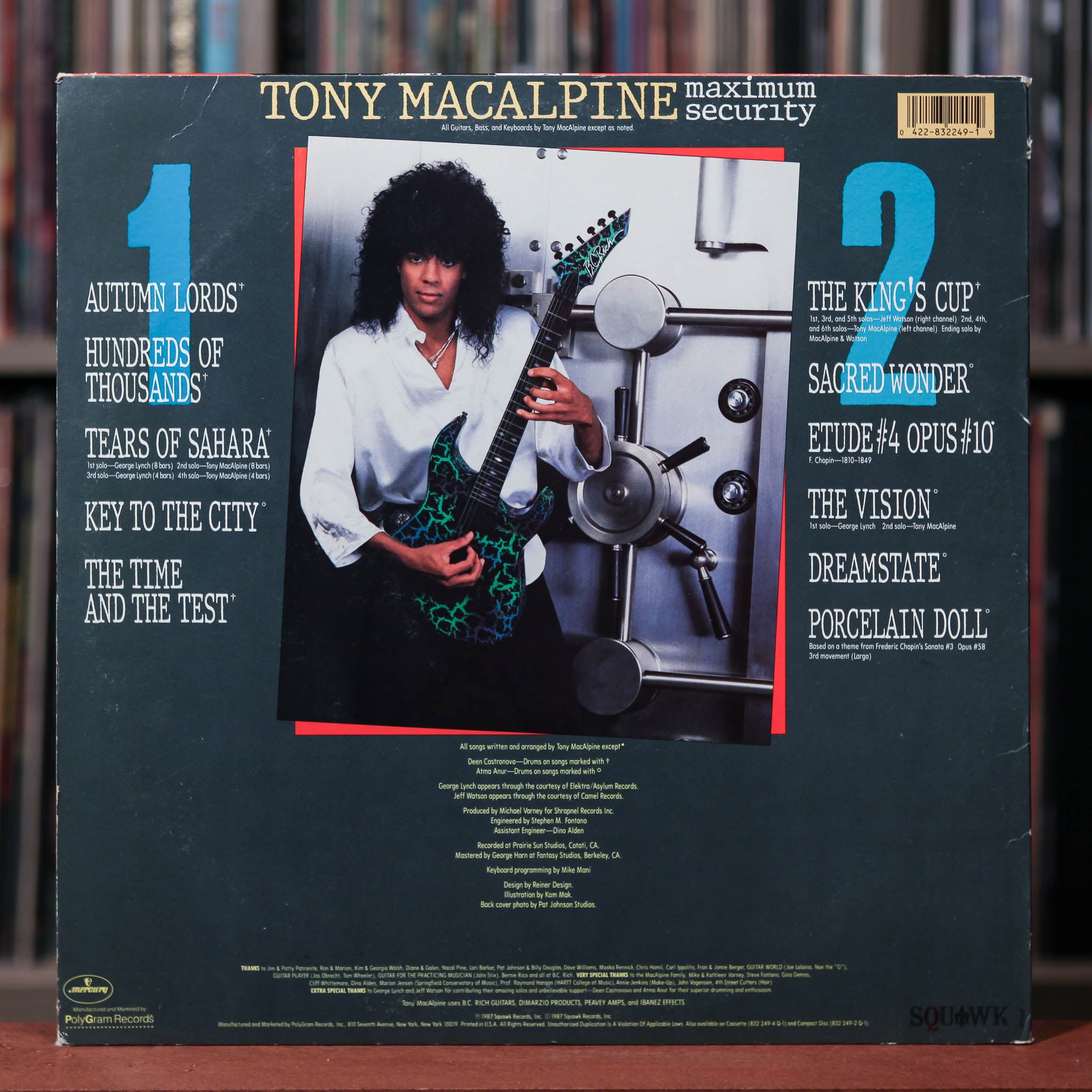 Tony MacAlpine - Maximum Security - 1987 Squawk, VG+/VG