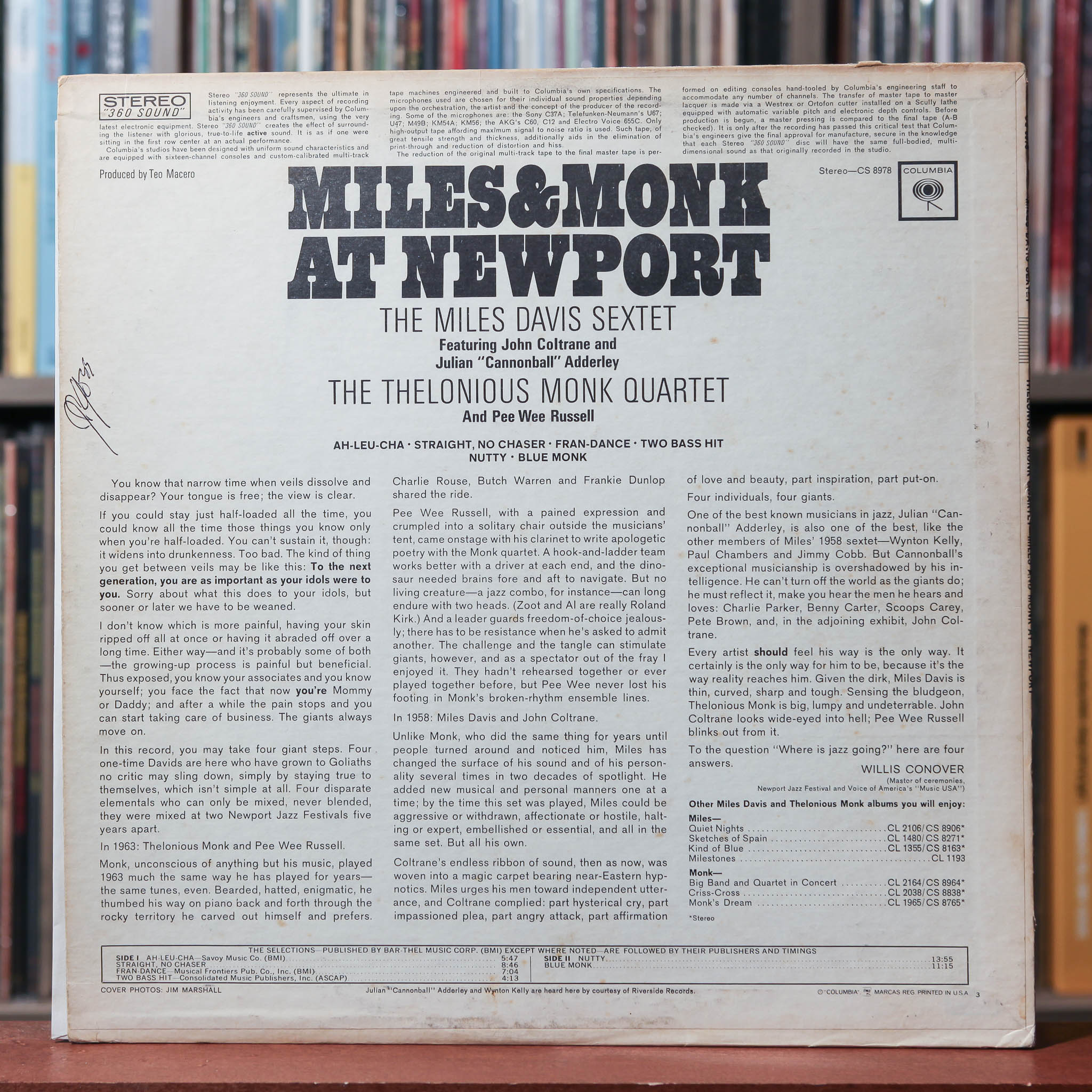 The Miles Davis Sextet - Miles & Monk At Newport - 1980's Columbia, VG