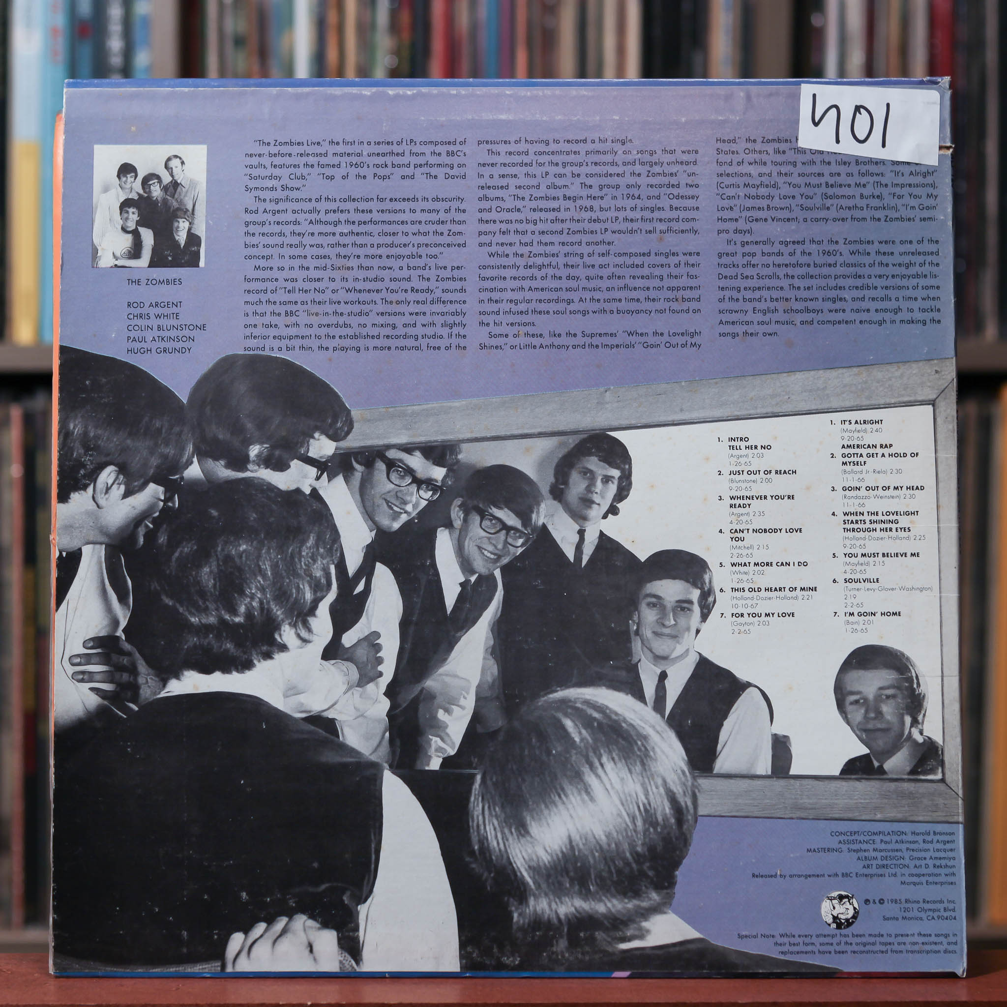 The Zombies - Live On The BBC 1965-1967 - 1985 Rhino Records, VG/VG