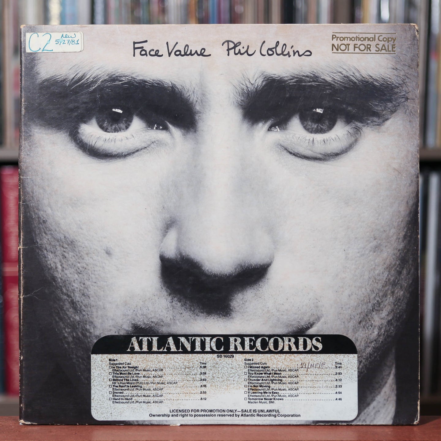 Phil Collins - Face Value - Rare PROMO - 1981 Atlantic, VG/VG