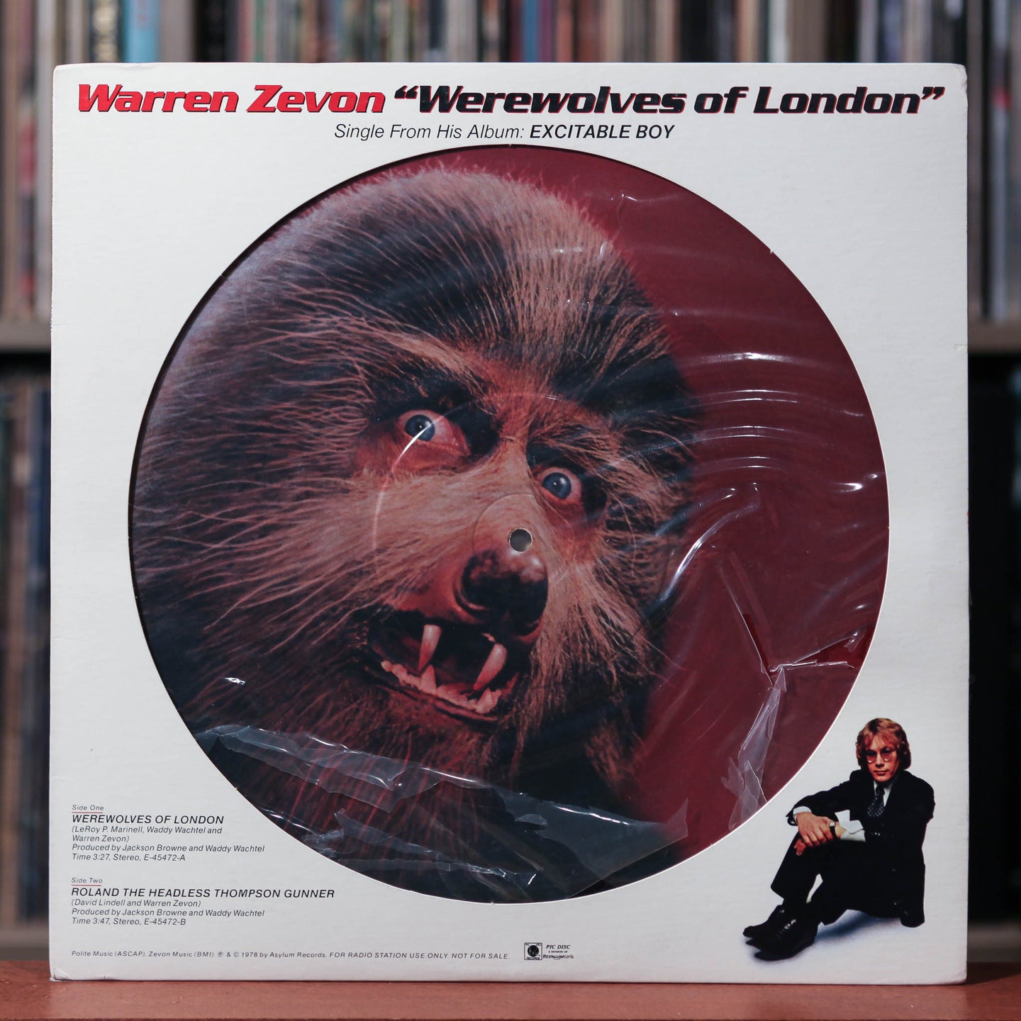 Warren Zevon - Werewolves of London - Picture Disc 1978 Asylum, VG+/VG
