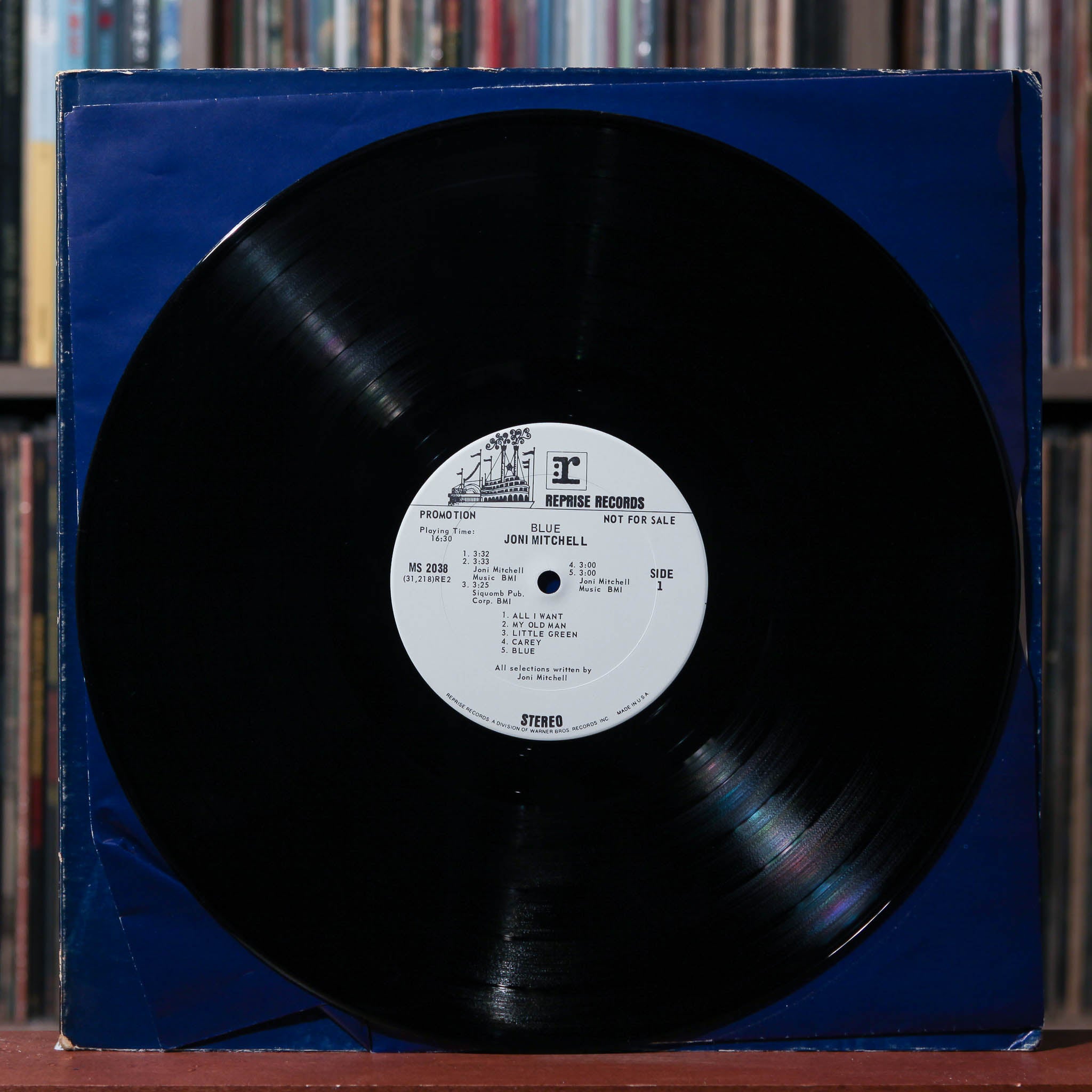 Joni Mitchell - Blue - RARE WHITE LABEL PROMO 1971 Reprise Records, VG