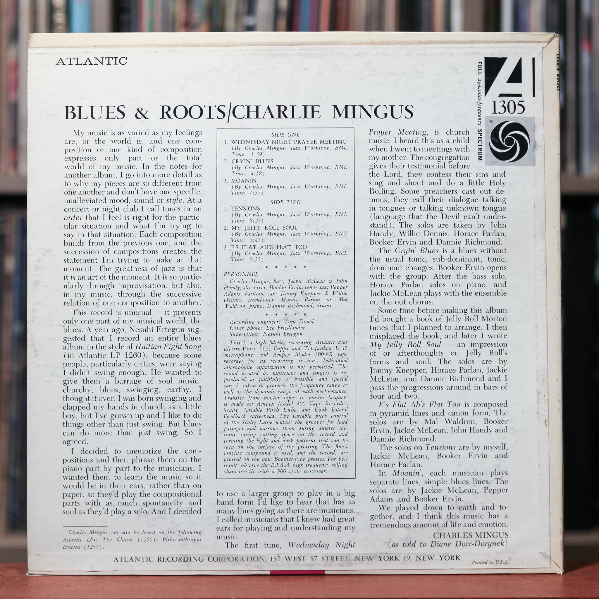 Charlie Mingus - Blues & Roots - MONO- 1962 Atlantic - VG+/VG
