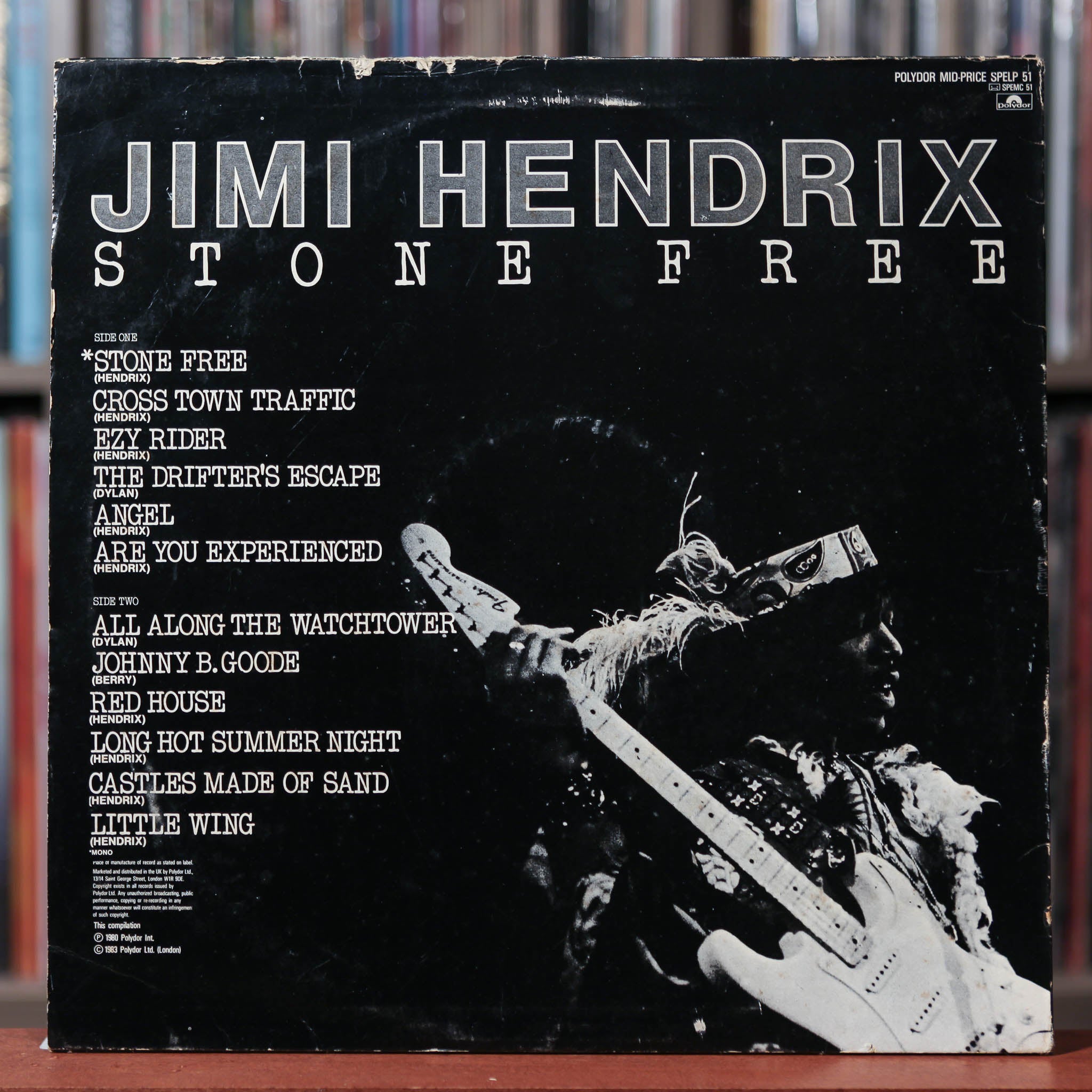 Jimi Hendrix - Stone Free - UK Import - 1987 Polydor, VG/VG+
