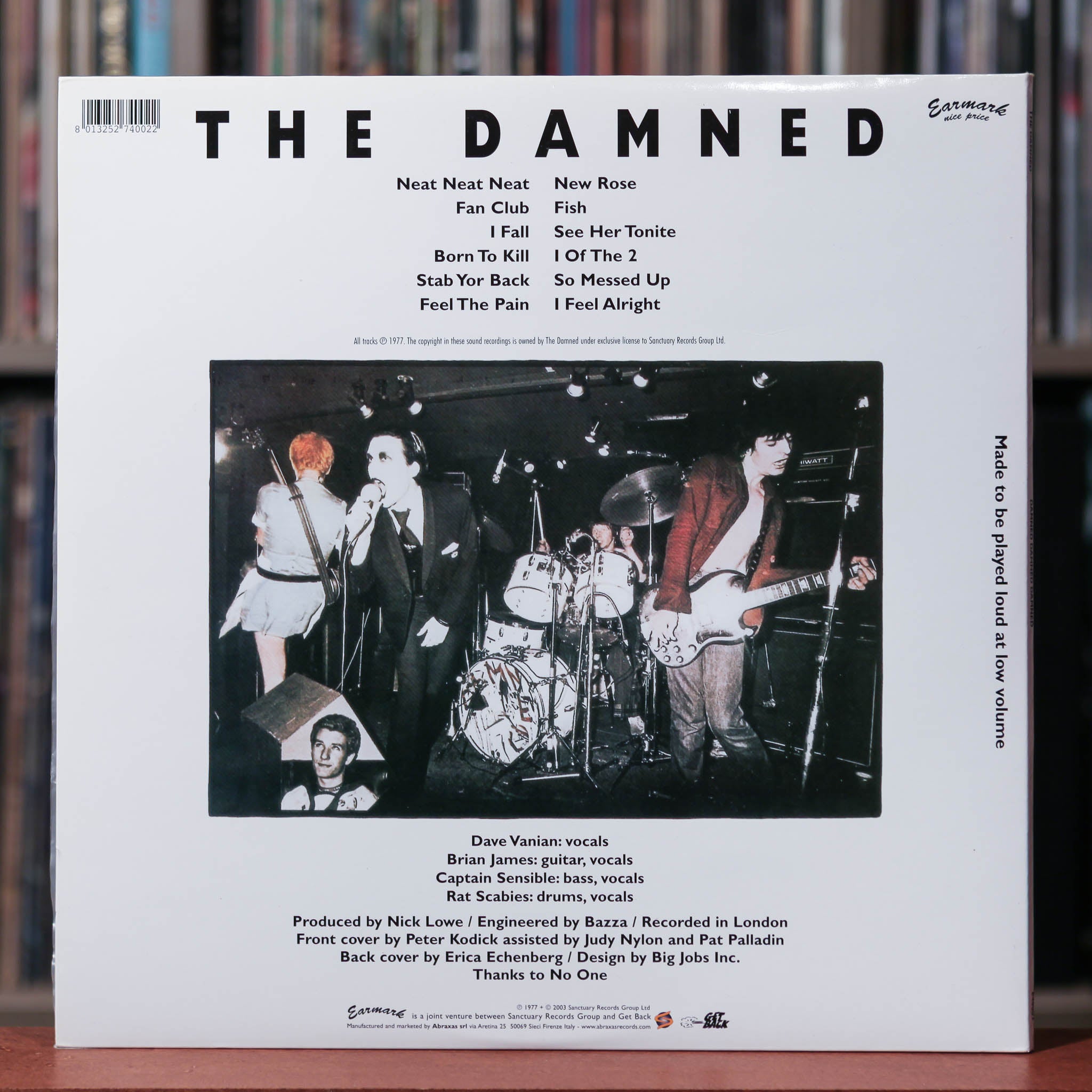 The Damned- Damned Damned Damned - Clear Vinyl - Italy Import - 2004 E