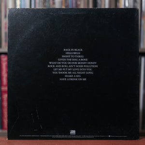 AC/DC - Back in Black - 1980 Atlantic, VG+/VG+