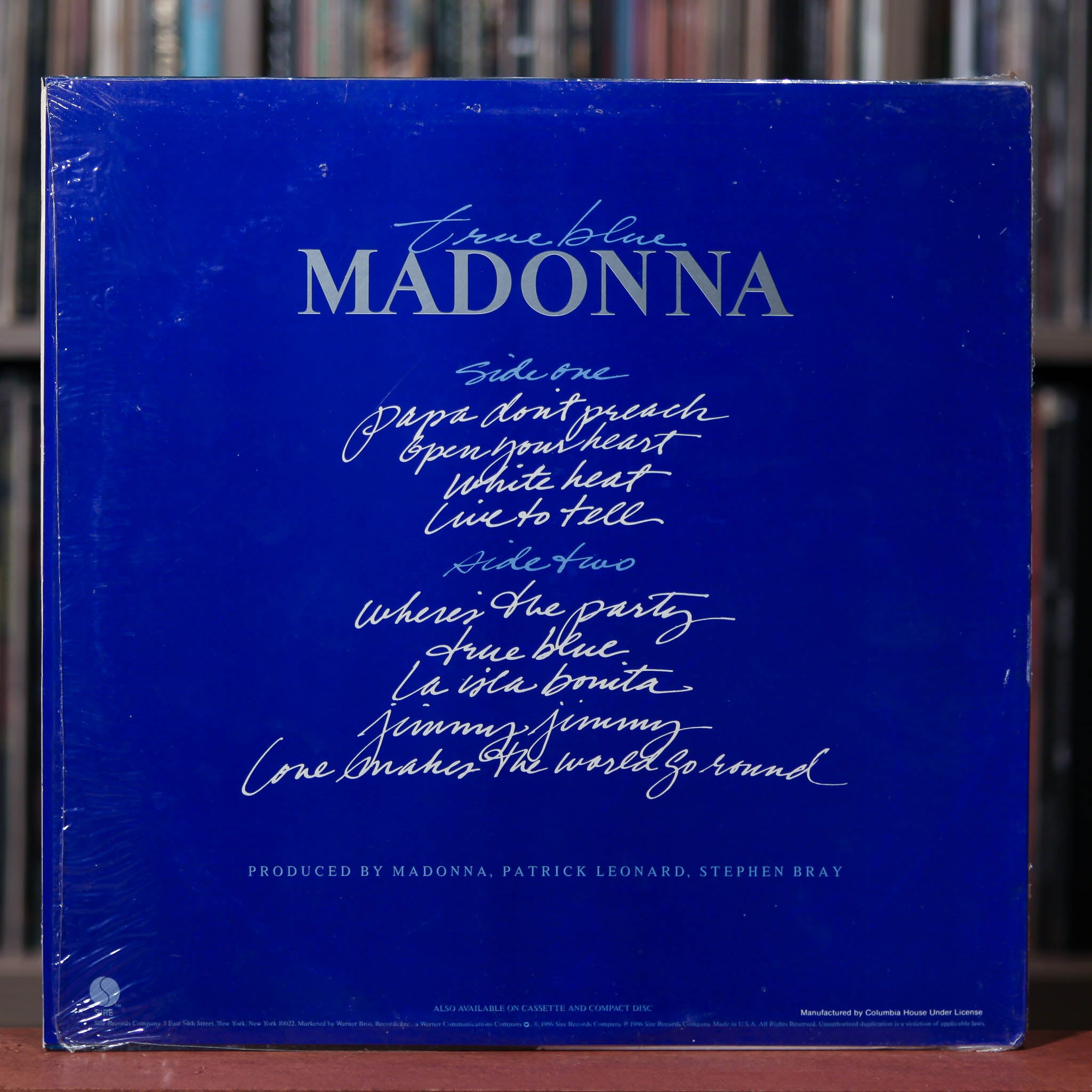 Madonna - True Blue - 1986 Sire, EX/VG+ w/Shrink