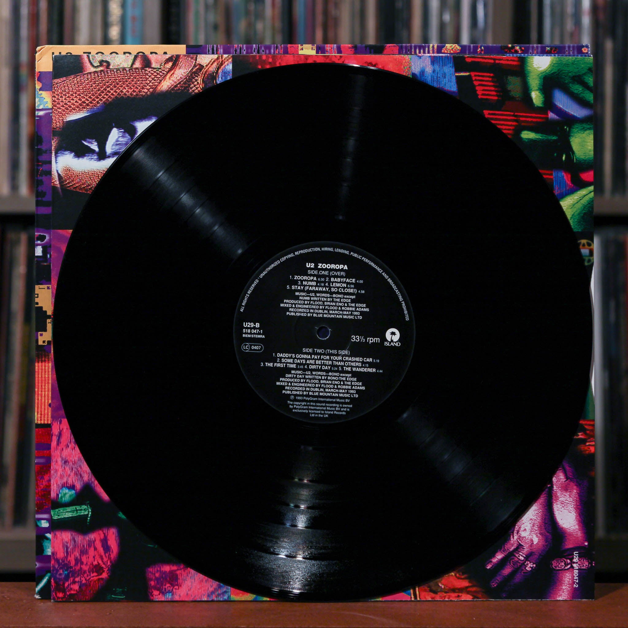 U2 - Zooropa - 1993 Island Records, VG+/VG+