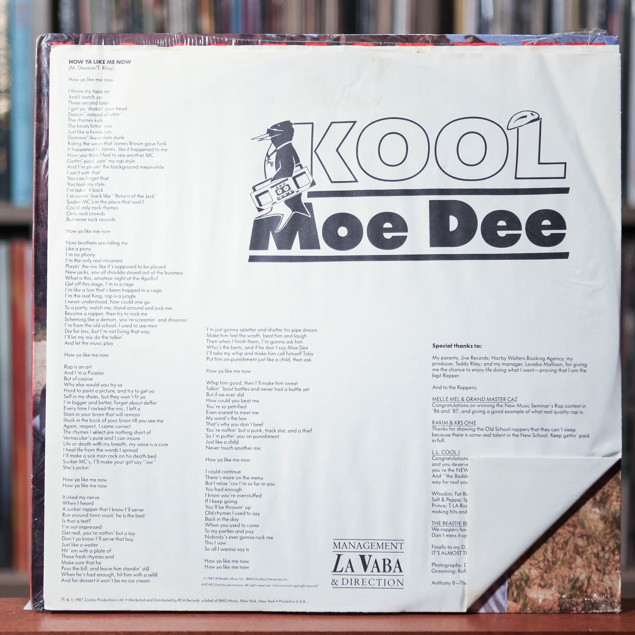 Kool Moe Dee - How Ya Like Me Now - 1987 Jive, VG/VG w/ Shrink and Hyp