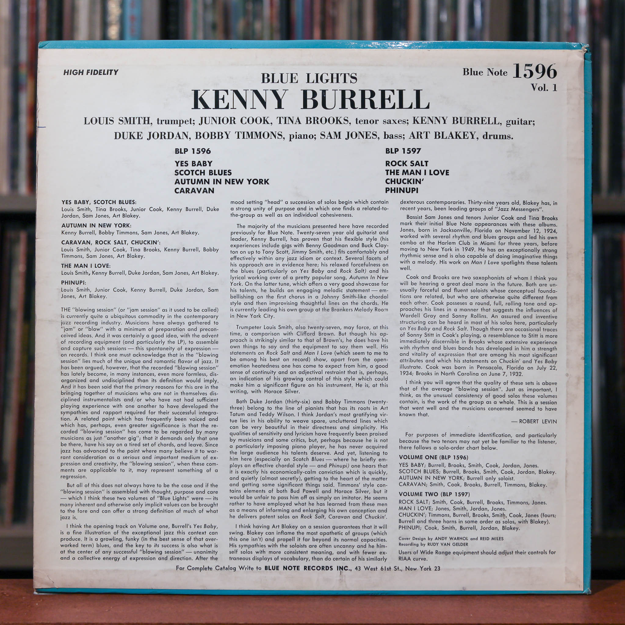 Kenny Burrell - Blue Lights, Volume 1 - 1958 Blue Note, VG/VG+
