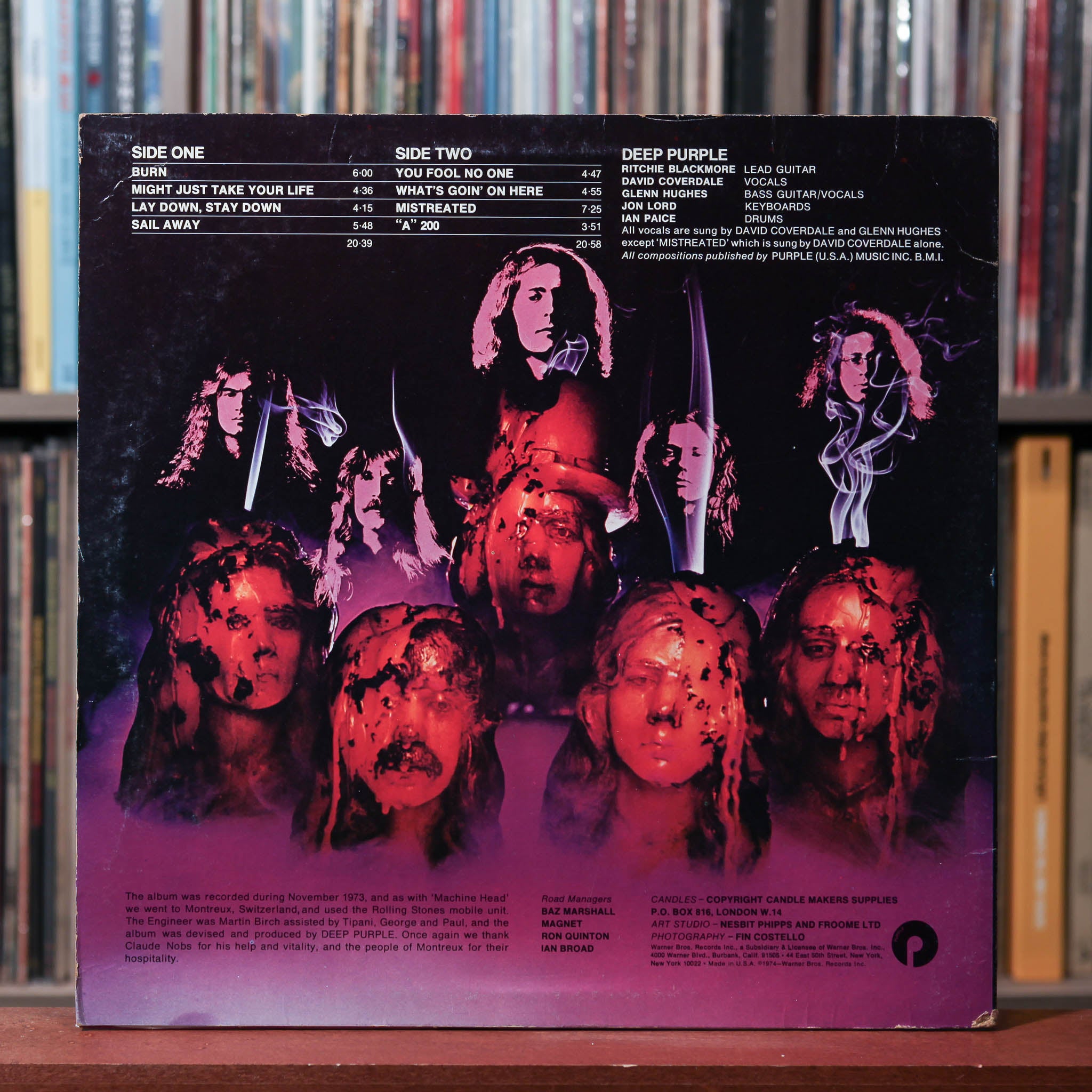 Deep Purple - Burn - 1974 Warner Bros. Records, VG/VG