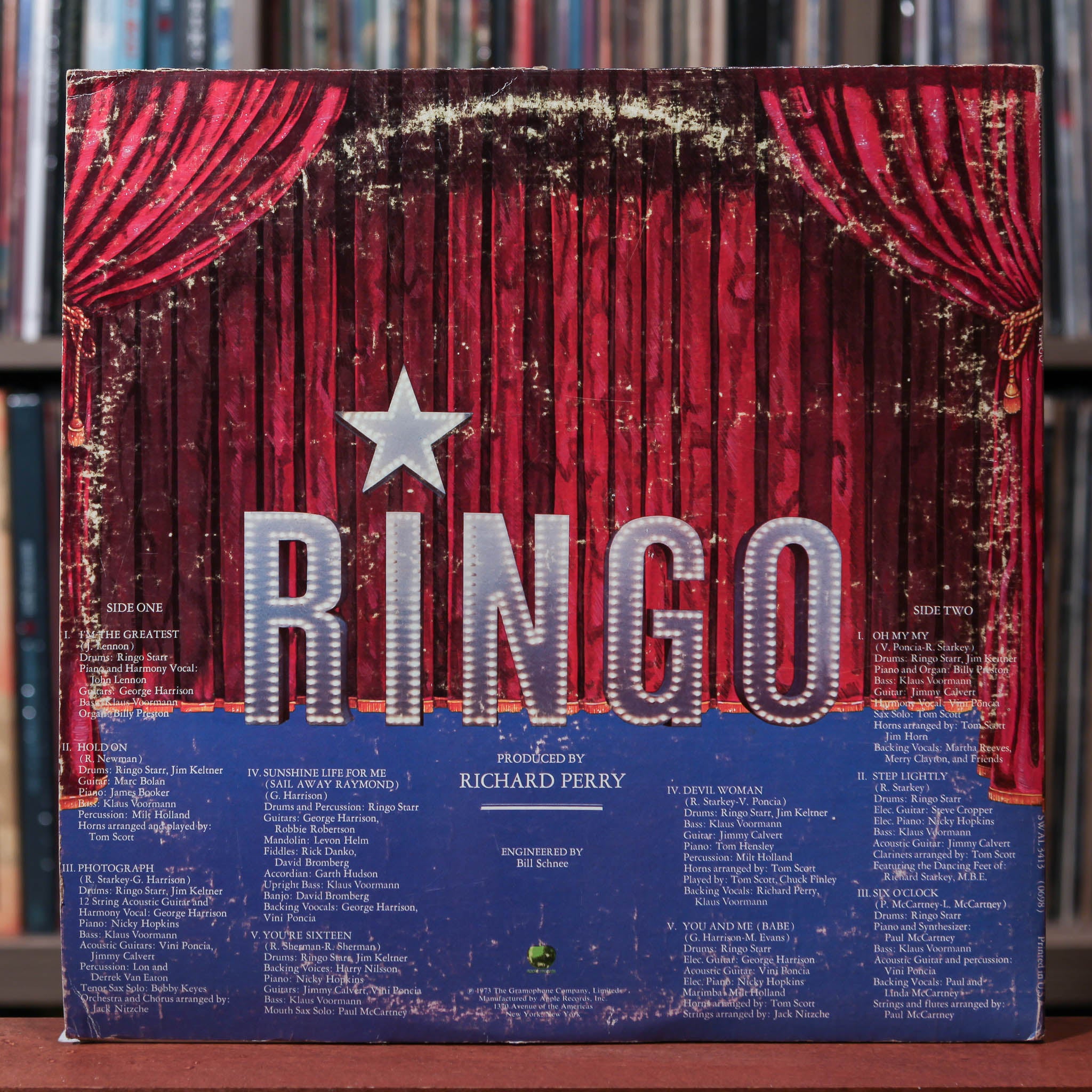 Ringo Starr - Ringo - 1973 Apple Records, G+/VG