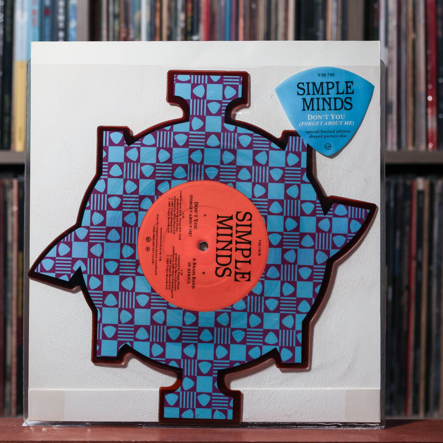 Simple Minds - Don't You (Forget About Me)- UK SHAPED PICTURE DISC 1985 Virgin, EX/VG
