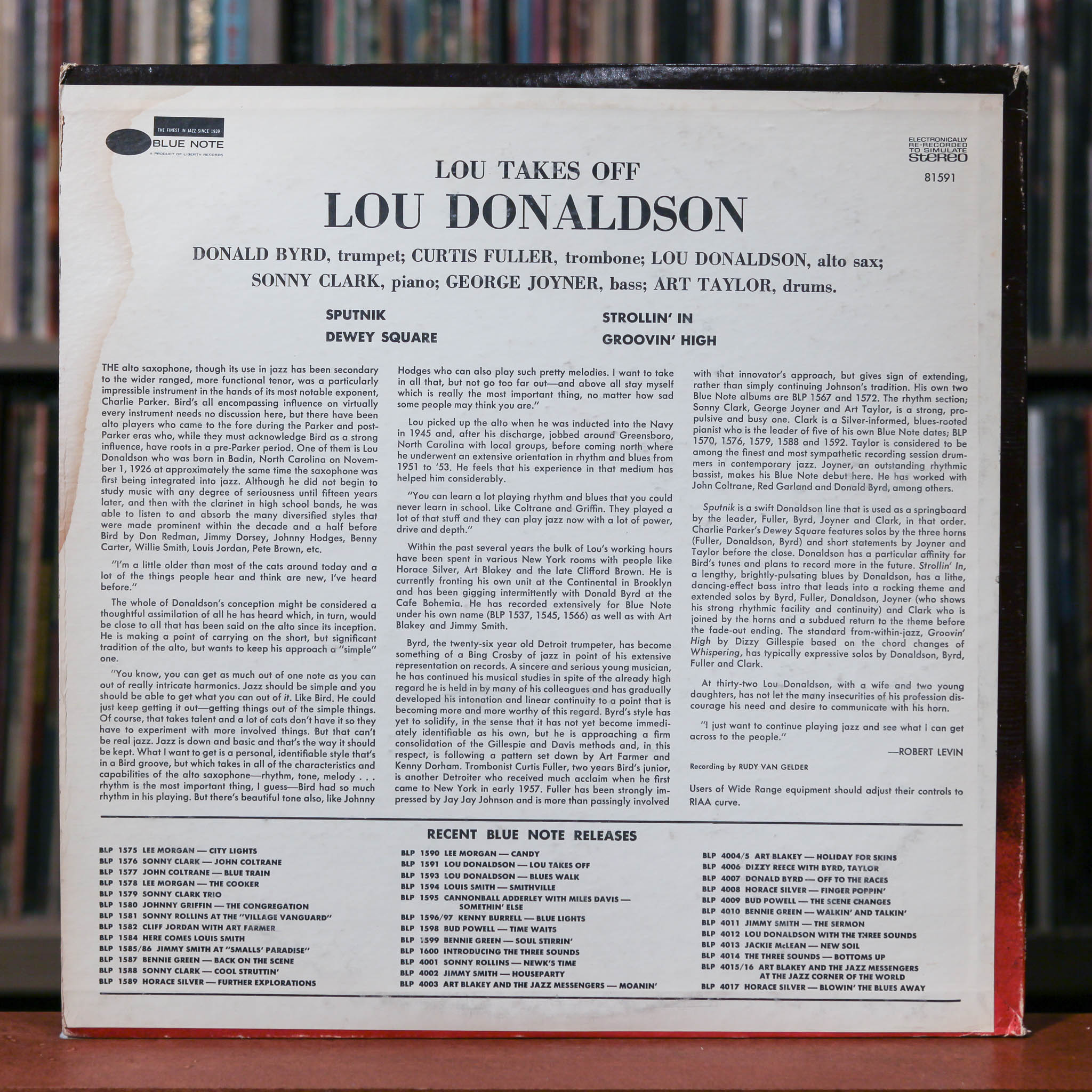Lou Donaldson - Lou Takes Off - 1970 Blue Note, G+/VG+
