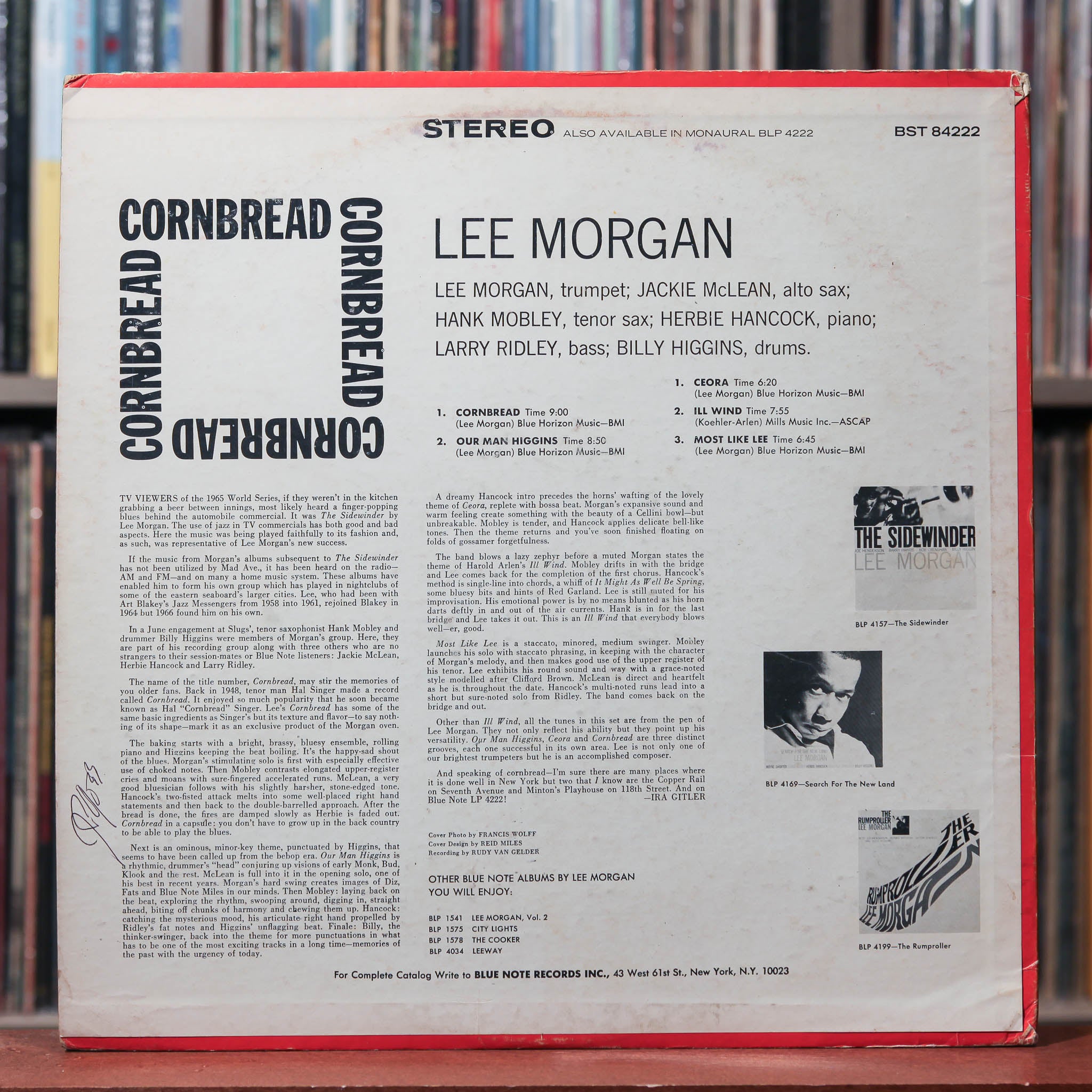 Lee Morgan - Cornbread - 1st STEREO PRESS 1967 Blue Note, VG/VG+