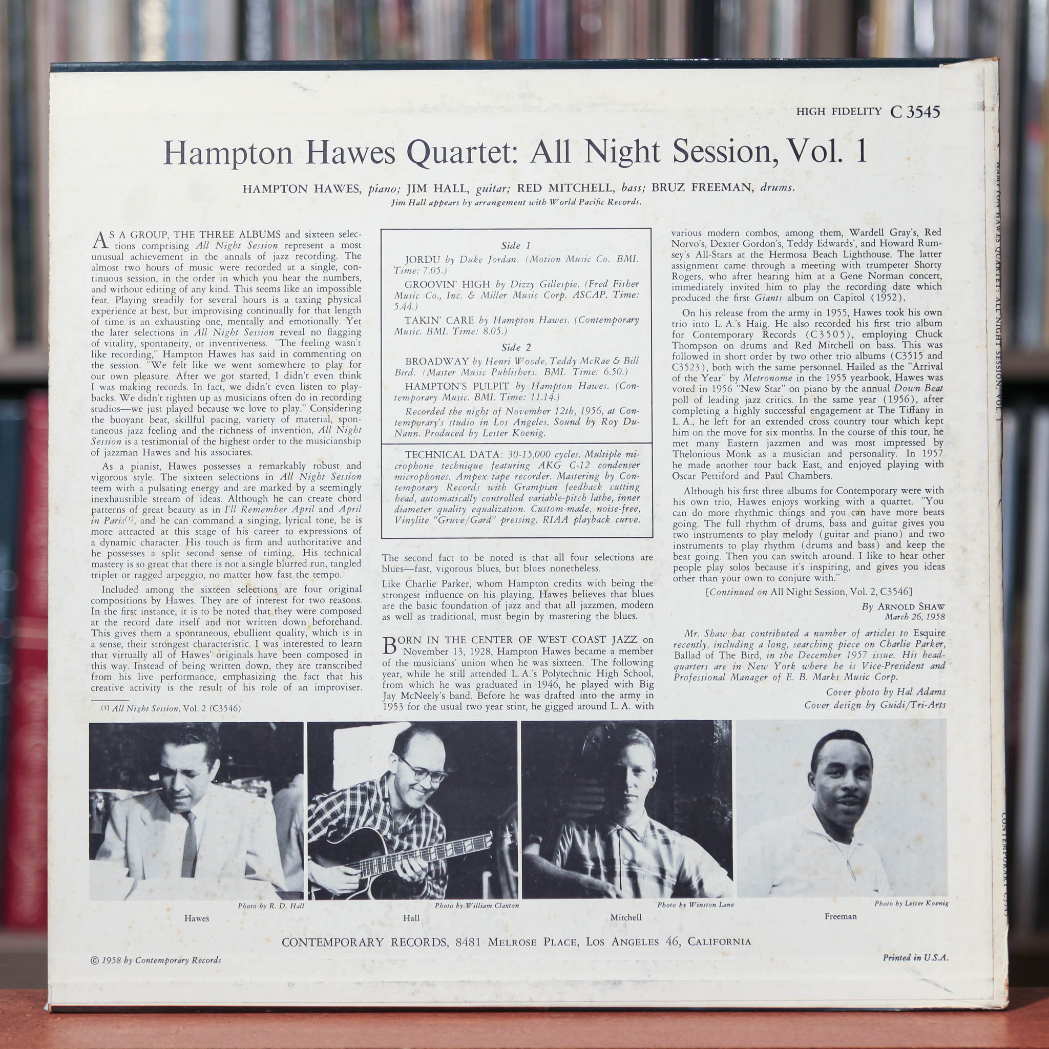 Hampton Hawes Quartet - All Night Session, Vol. 1 - 1958