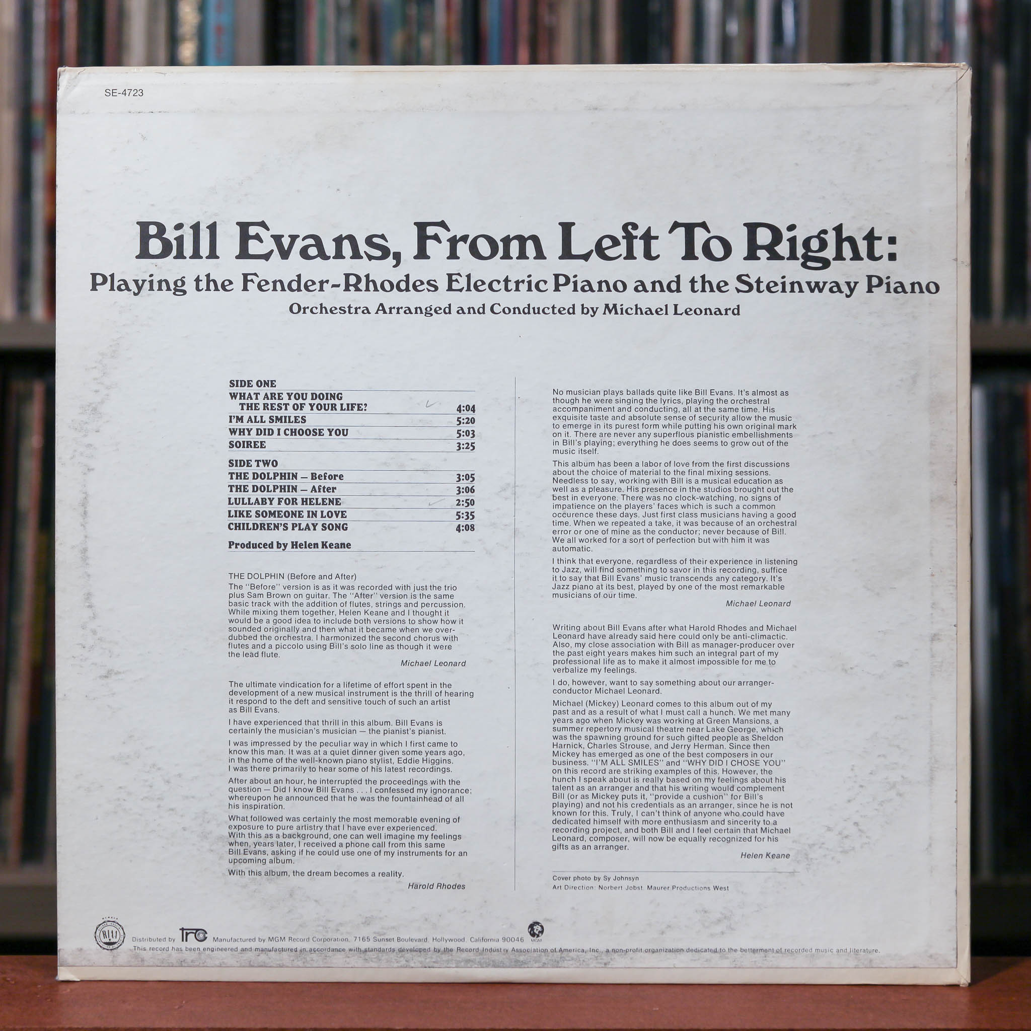 Bill Evans - From Left To Right - 1970 MGM Records, VG/VG+