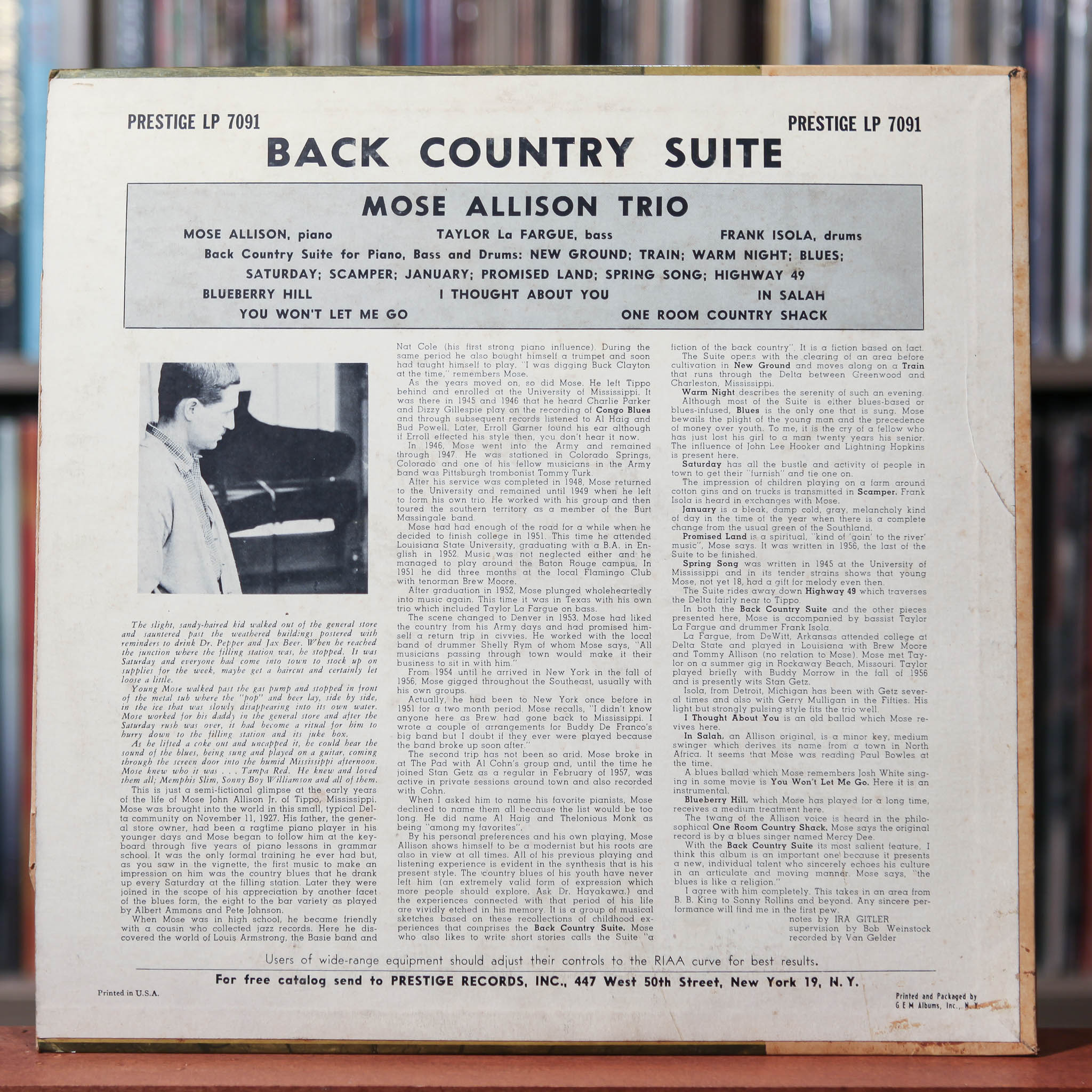 Mose Allison - Back Country Suite For Piano, Bass And Drums - 1957 Pre