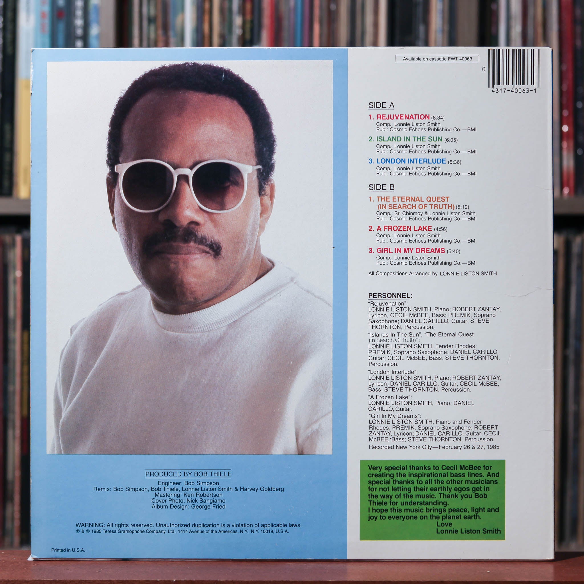 Lonnie Liston Smith - Rejuvenation- 1985 Doctor Jazz, VG/VG