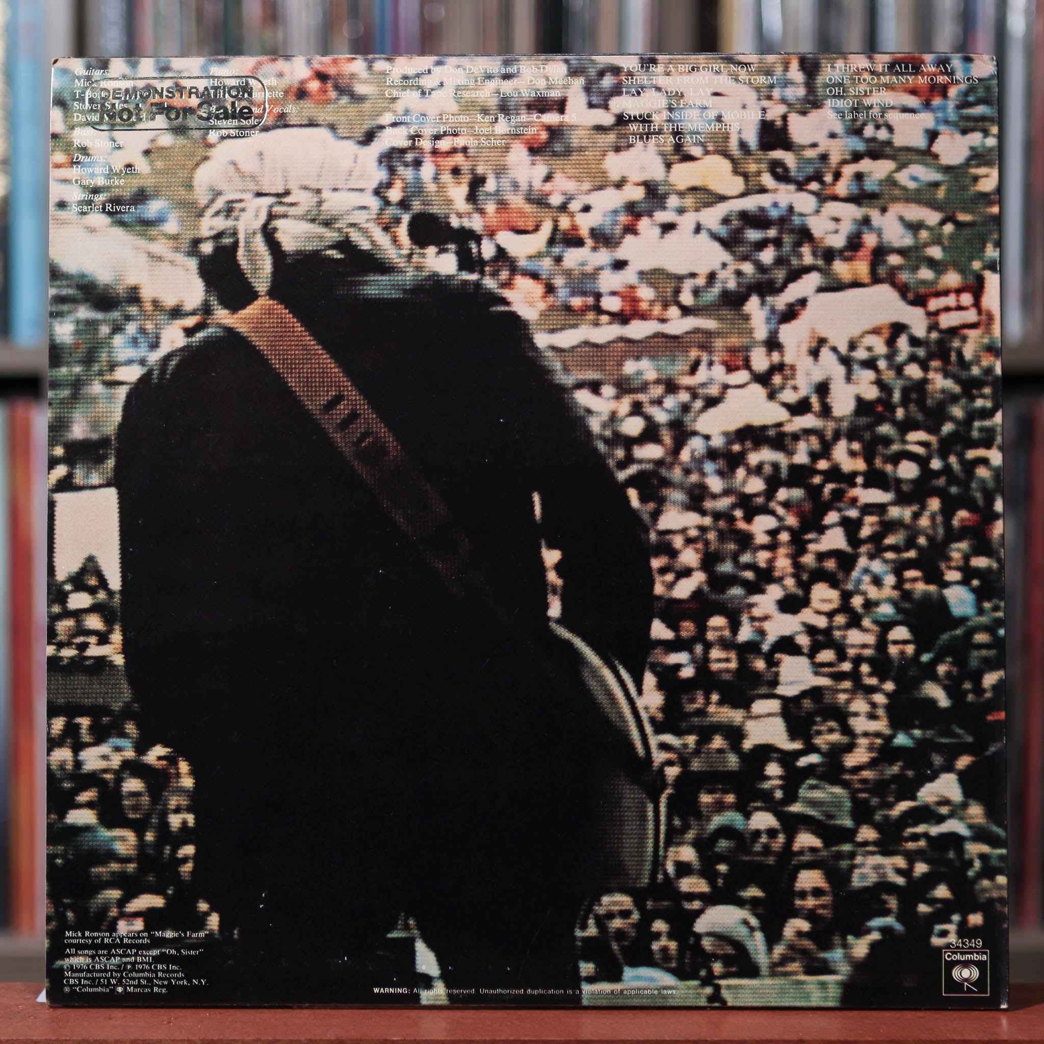 Bob Dylan - Hard Rain - Rare White Label PROMO - 1976 Columbia, VG/EX