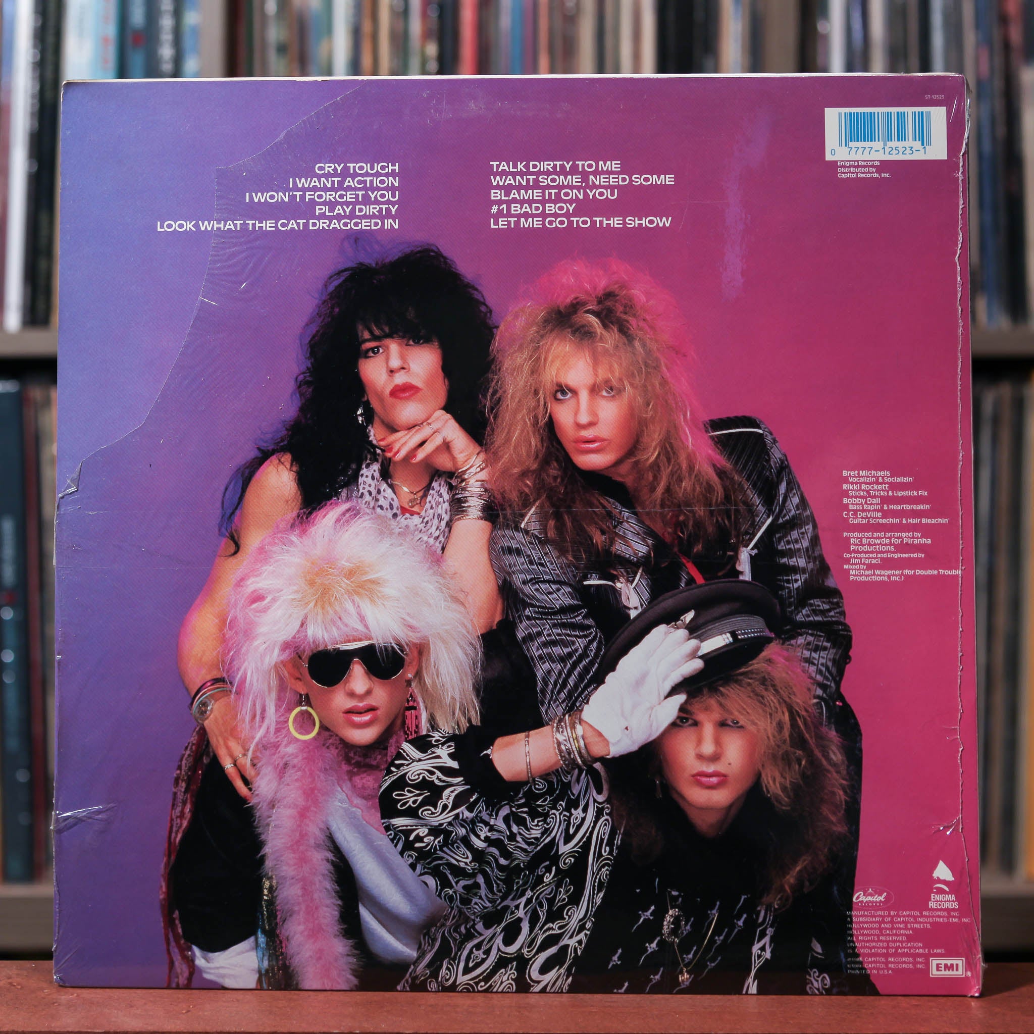 Poison - Look What The Cat Dragged In - PROMO - 1986 Enigma Records, E