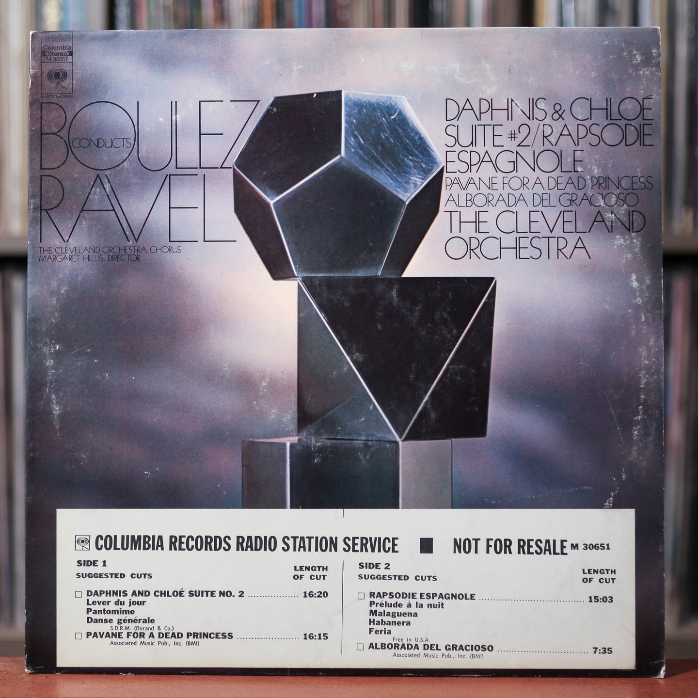 Boulez Conducts Ravel - Daphnis & Chloe Suite #2 - Rare PROMO - 1971 CBS Masterworks, VG+/VG