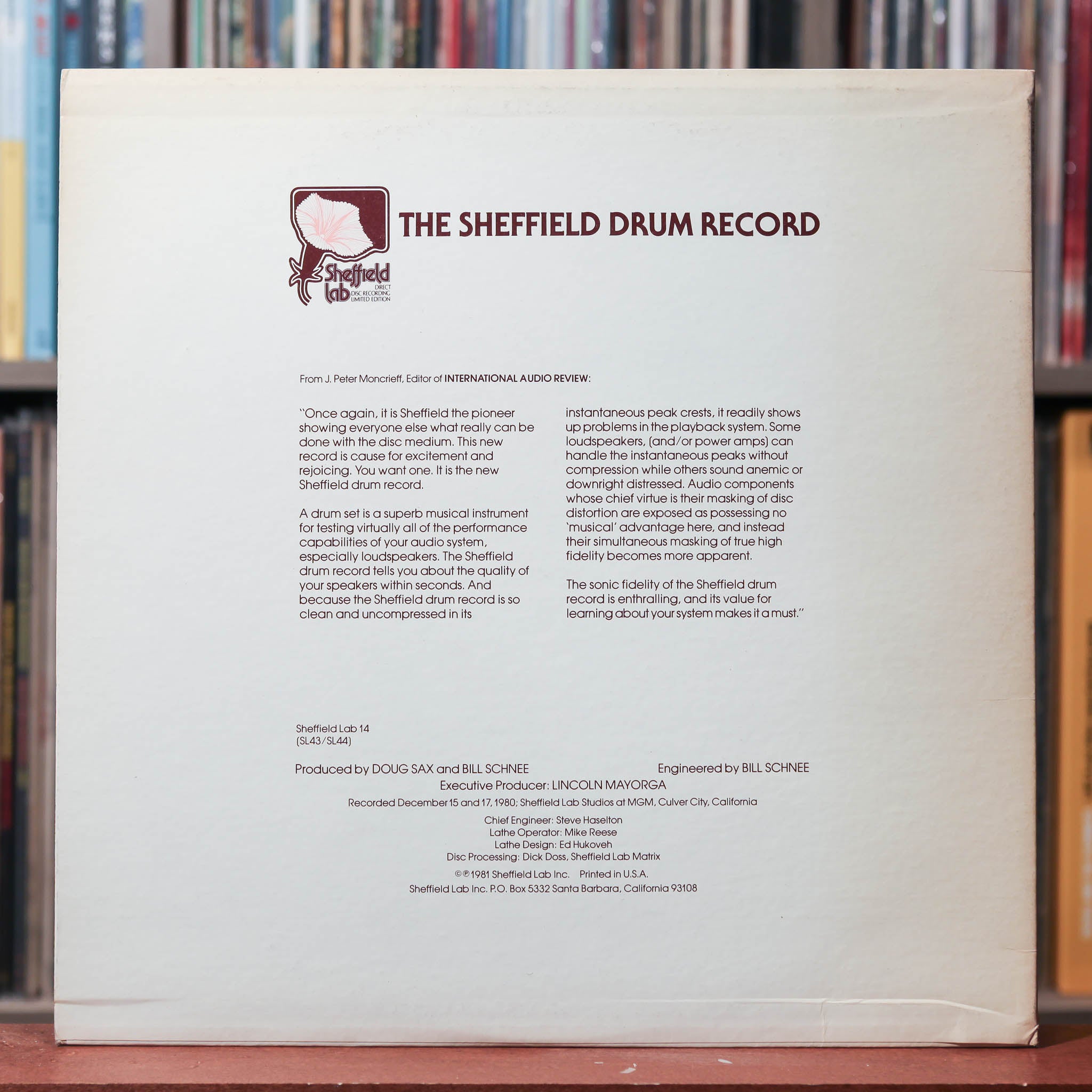 Jim Keltner - The Sheffield Drum Record - 1981 Sheffield Lab, VG+/EX