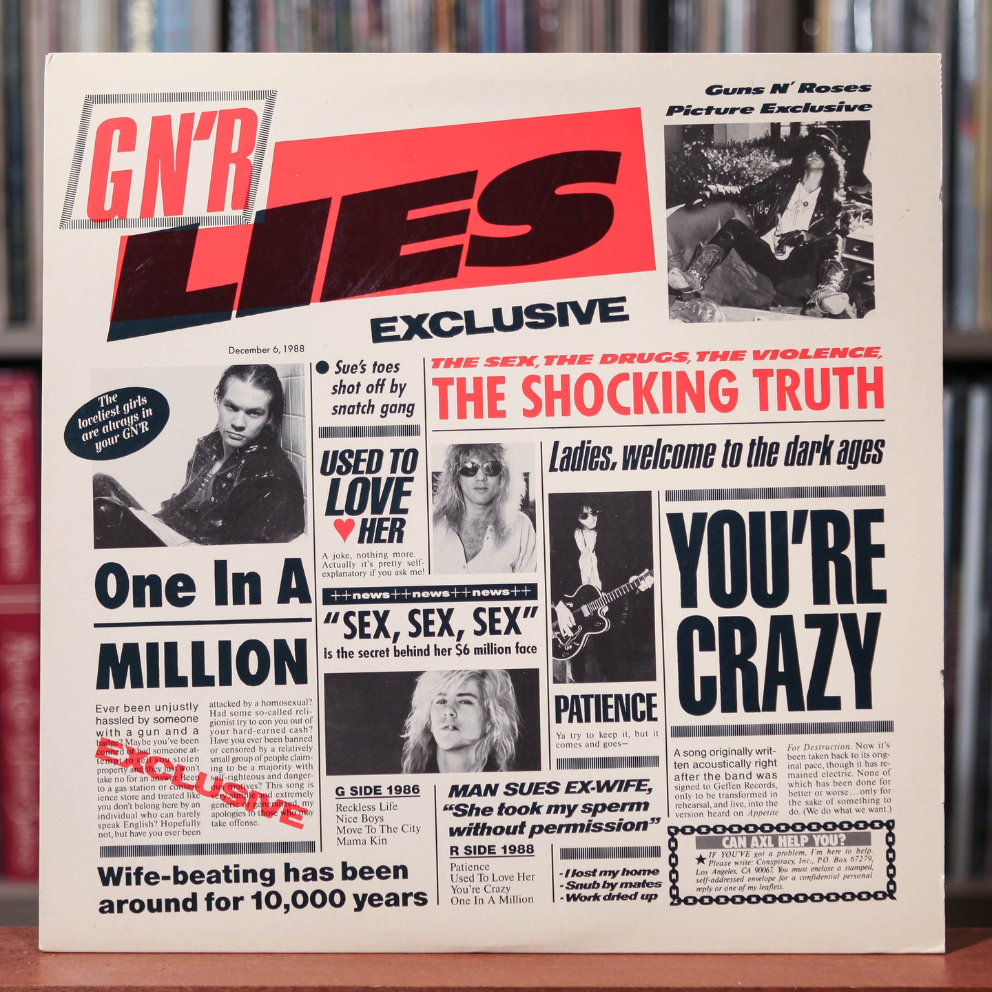 Guns N' Roses - G N' R Lies - 1988 Geffen, EX/EX