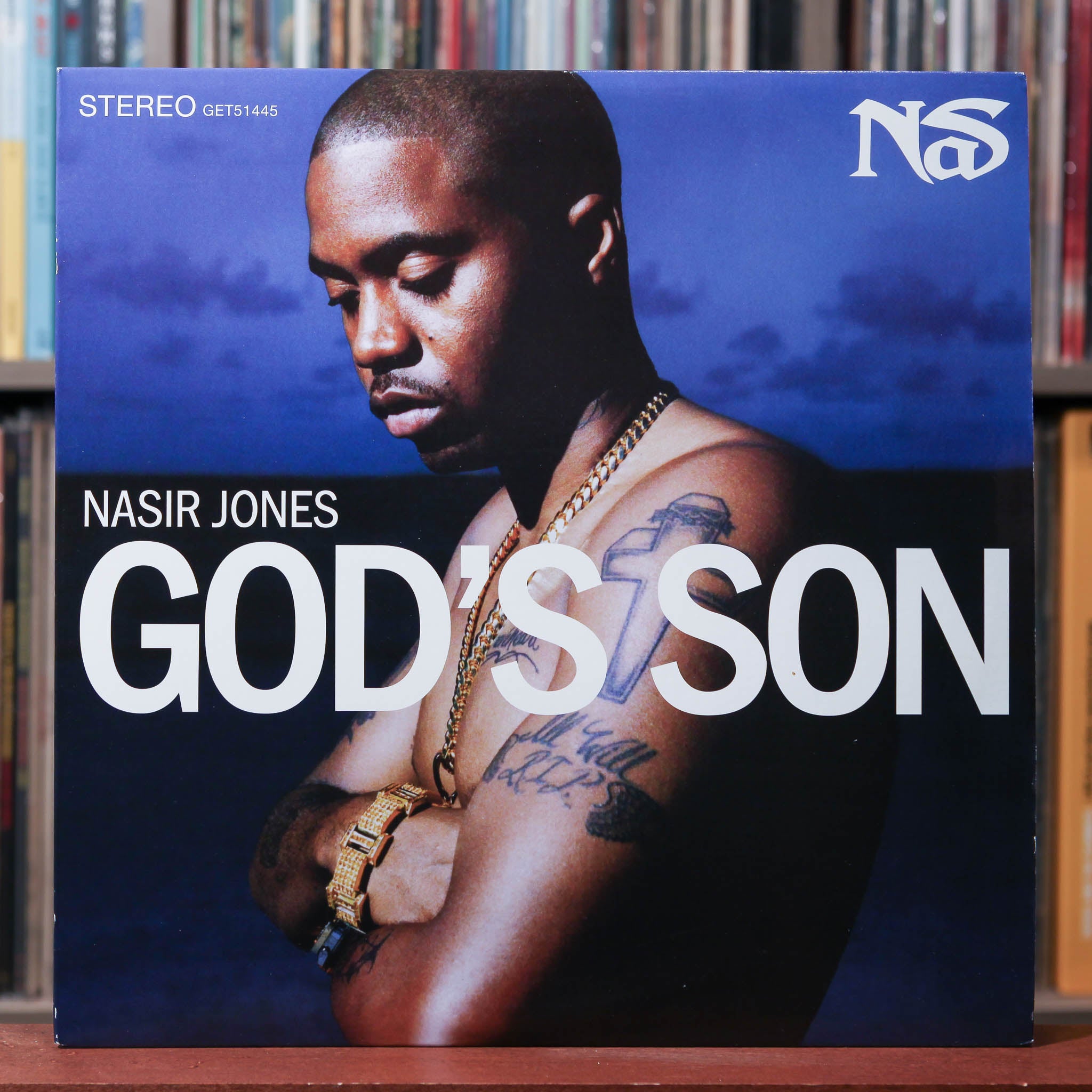 NAS God's Son - A Cappella レコード 2LP Nasir Jones - God's Son - 2LP BLUE & WHITE SWIRL 2020 Get On Down, VG+