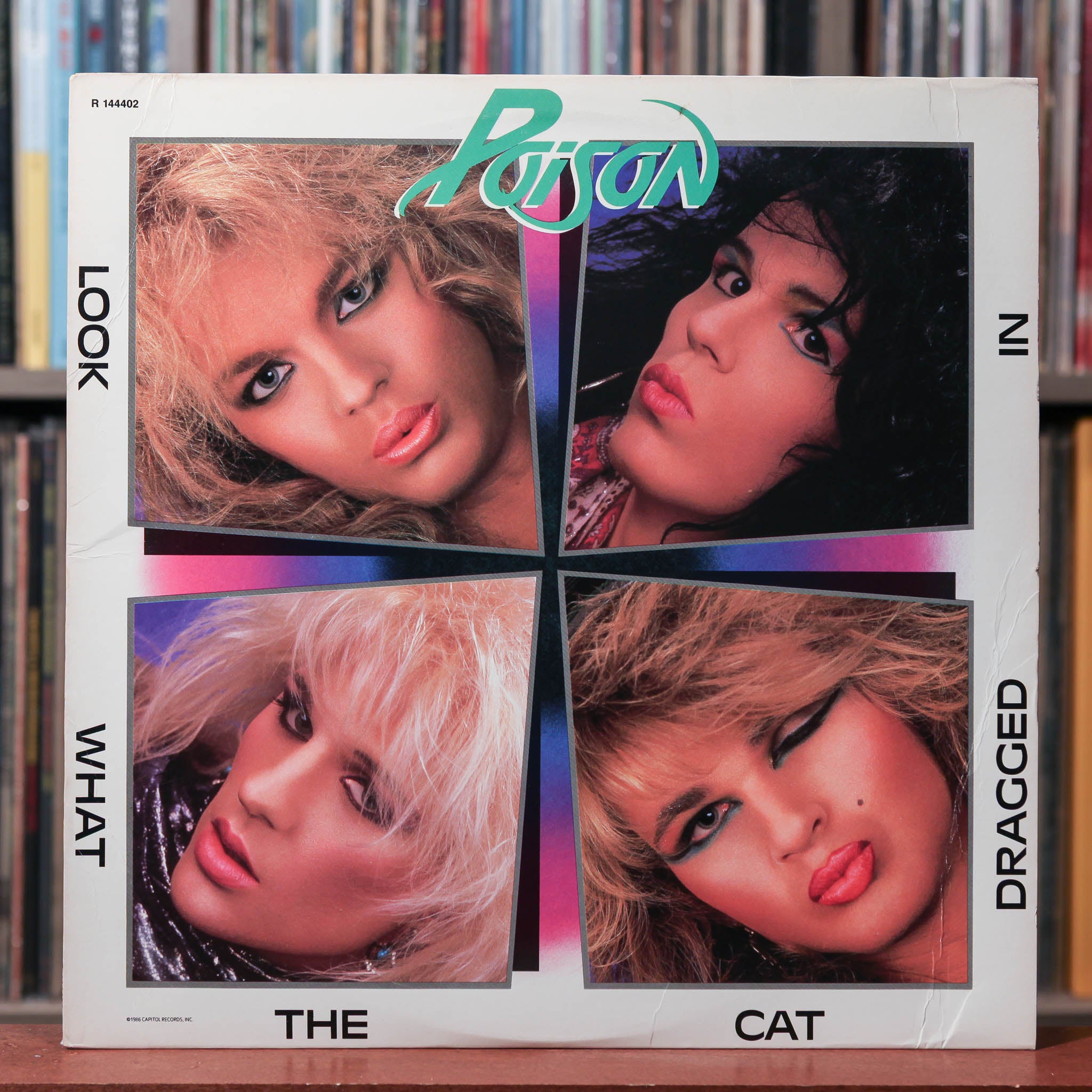 Poison - Look What The Cat Dragged In - 1986 Enigma Records, VG/NM