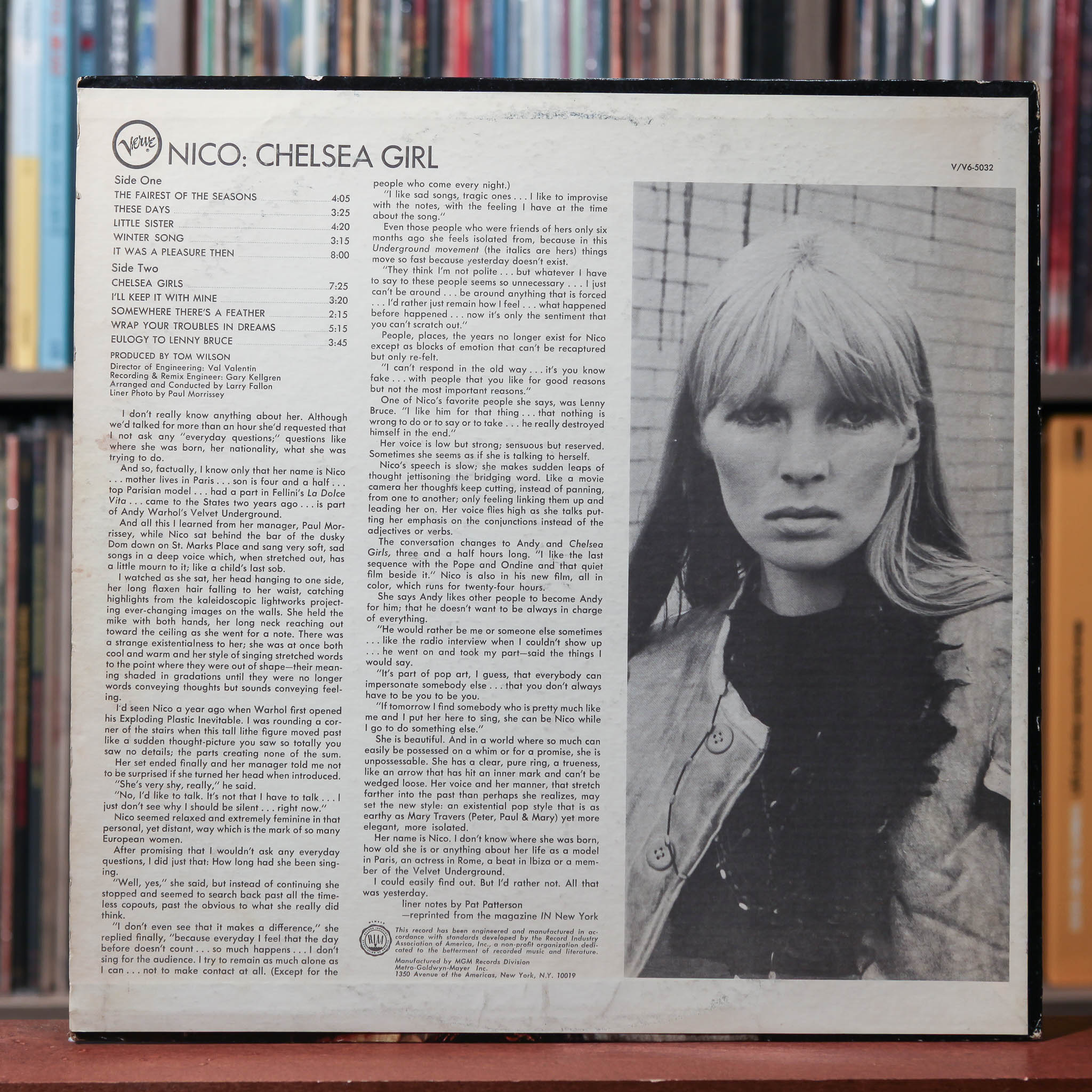 Nico - Chelsea Girl - 1967 Verve Records, VG/VG+