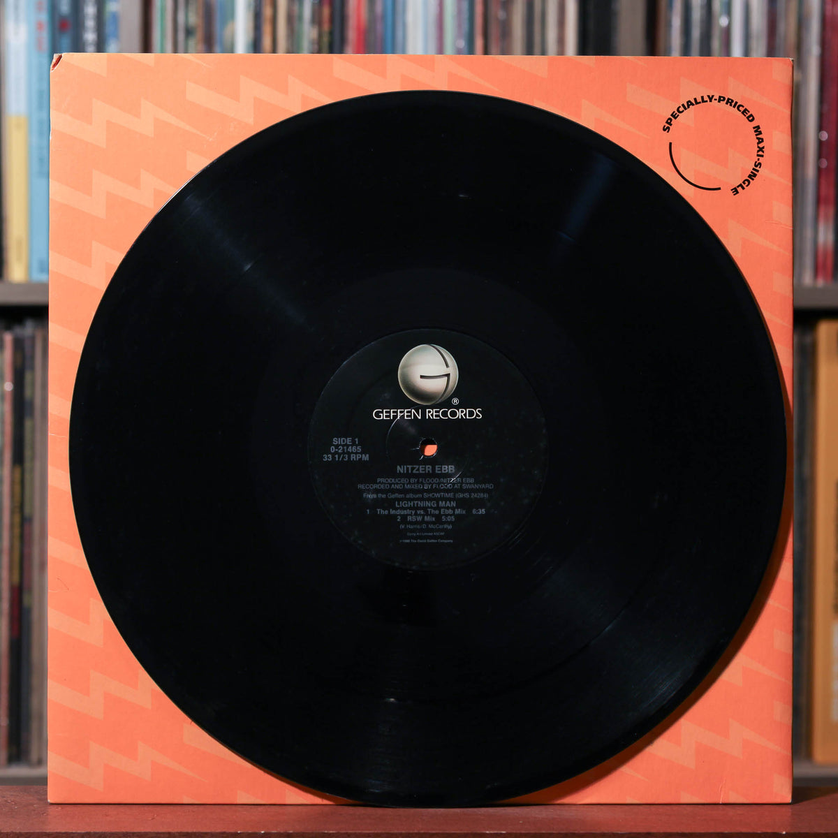 Nitzer Ebb - Lightning Man / Shame - 1990 Geffen Records, VG+/VG